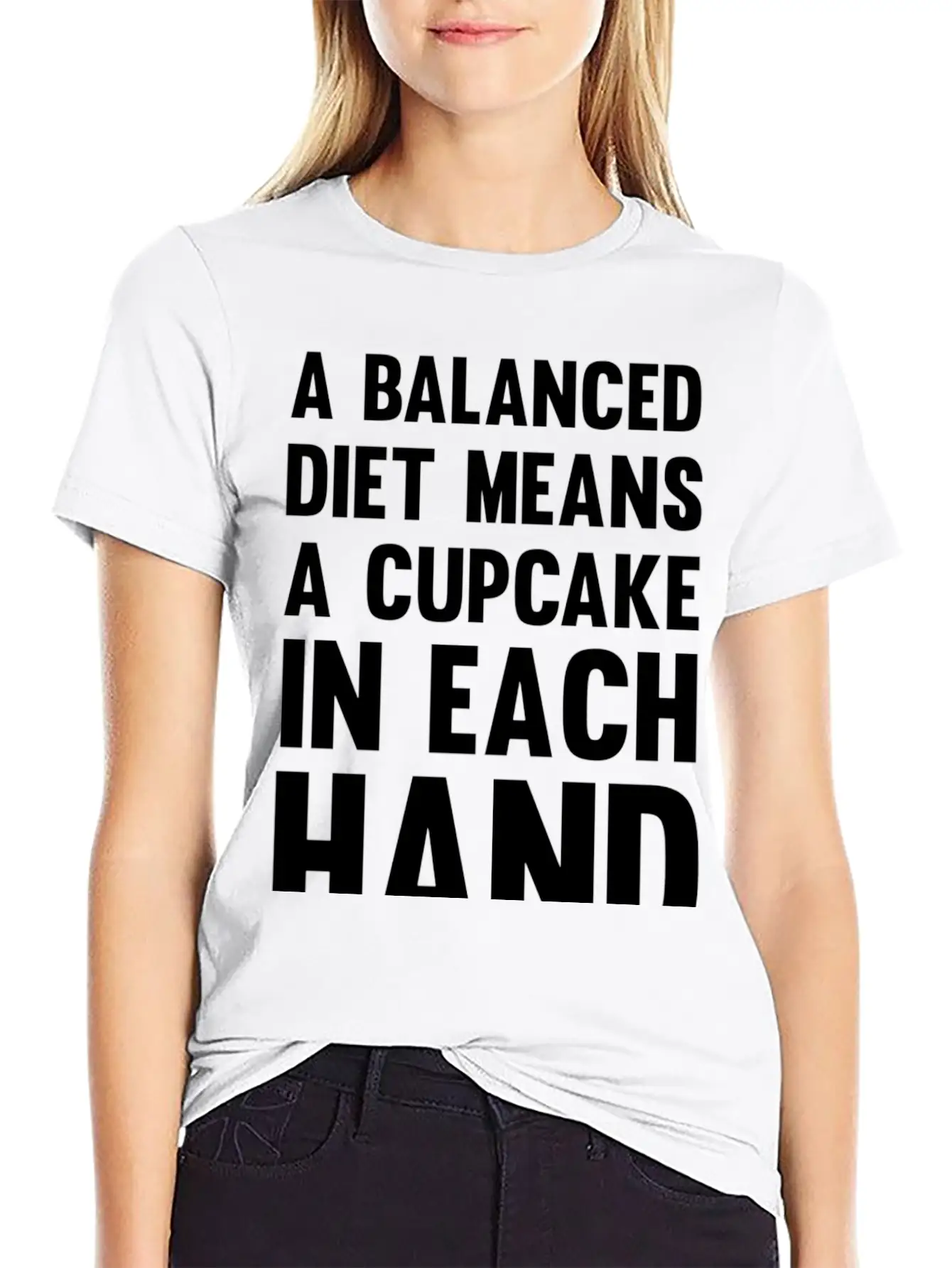 A Balanced Diet Means...| Funny Diet Saying Unisex Short Sleeve Soft Cotton T-Shirt – Casual Everyday Wear