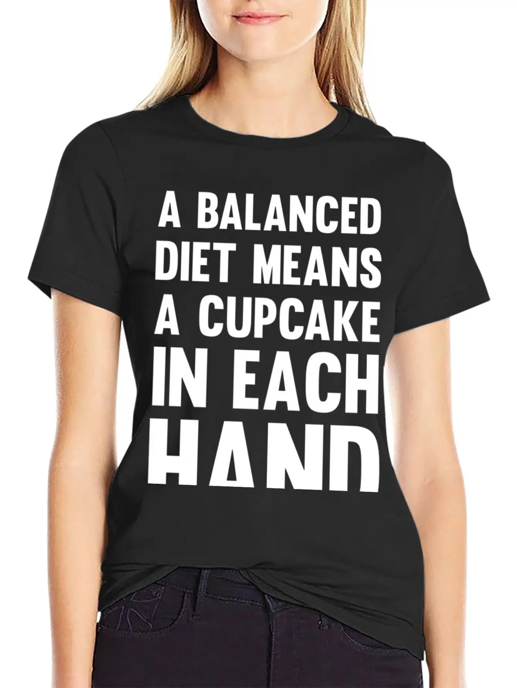 A Balanced Diet Means...| Funny Diet Saying Unisex Short Sleeve Soft Cotton T-Shirt – Casual Everyday Wear