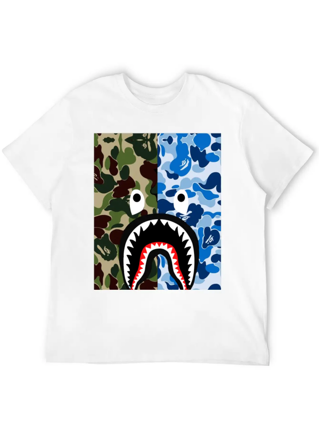 A Bathing Ape Blue Shark Stylish Everyday T-Shirt – Unisex Basic Cotton Tee