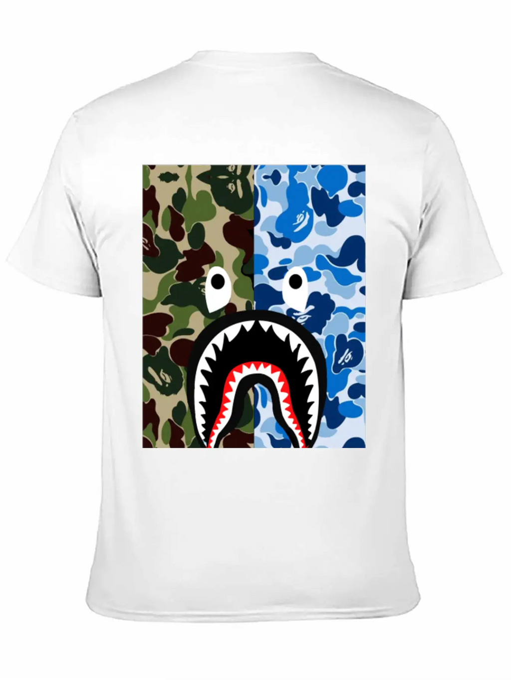 A Bathing Ape Blue Shark Stylish Everyday T-Shirt – Unisex Basic Cotton Tee