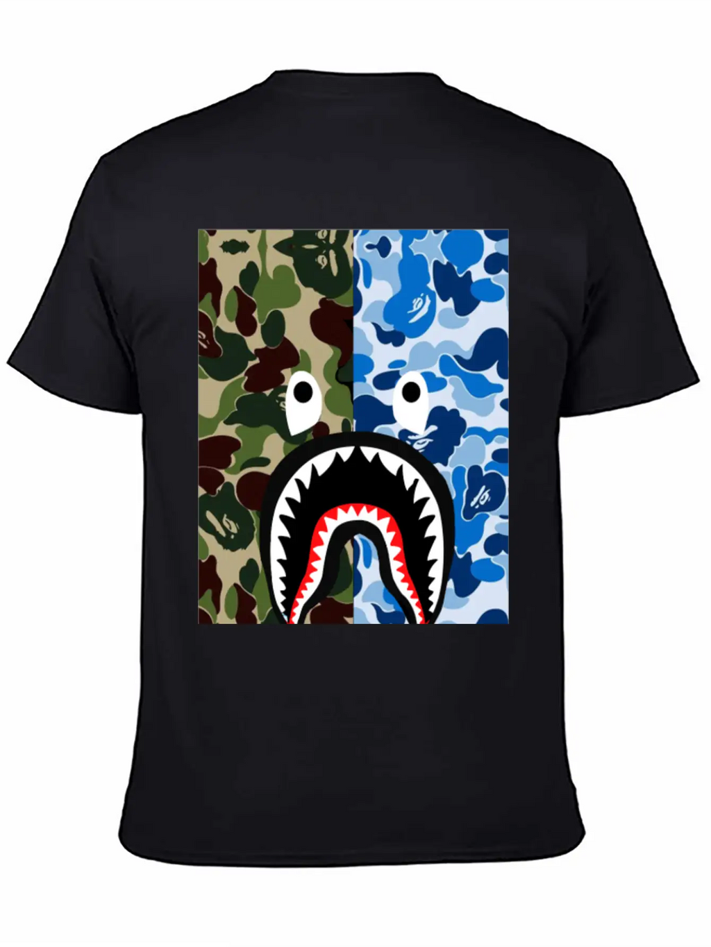 A Bathing Ape Blue Shark Stylish Everyday T-Shirt – Unisex Basic Cotton Tee