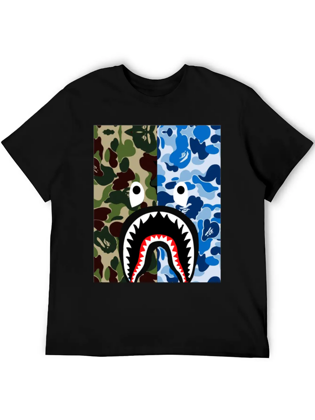 A Bathing Ape Blue Shark Stylish Everyday T-Shirt – Unisex Basic Cotton Tee