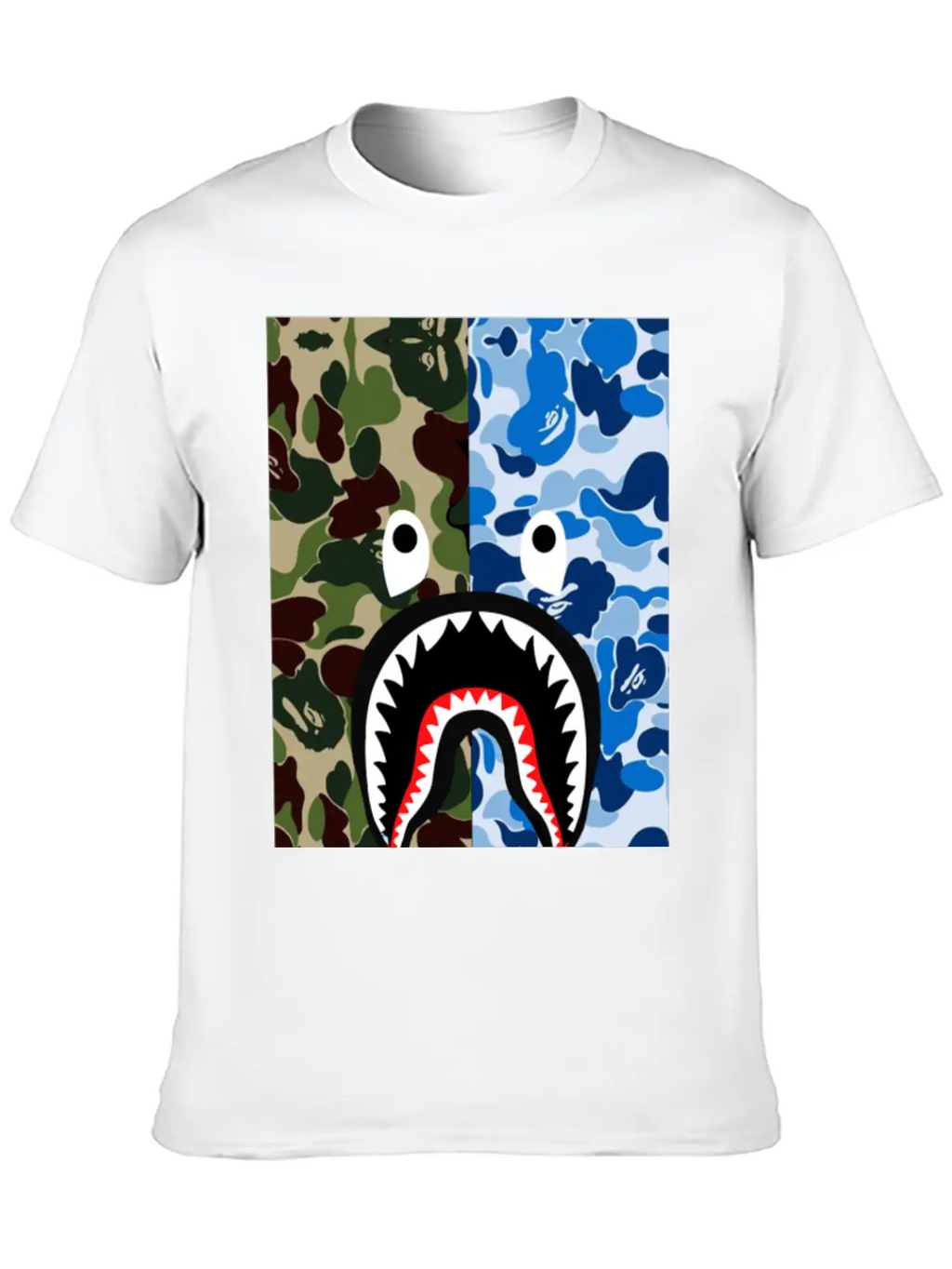 A Bathing Ape Blue Shark Stylish Everyday T-Shirt – Unisex Basic Cotton Tee