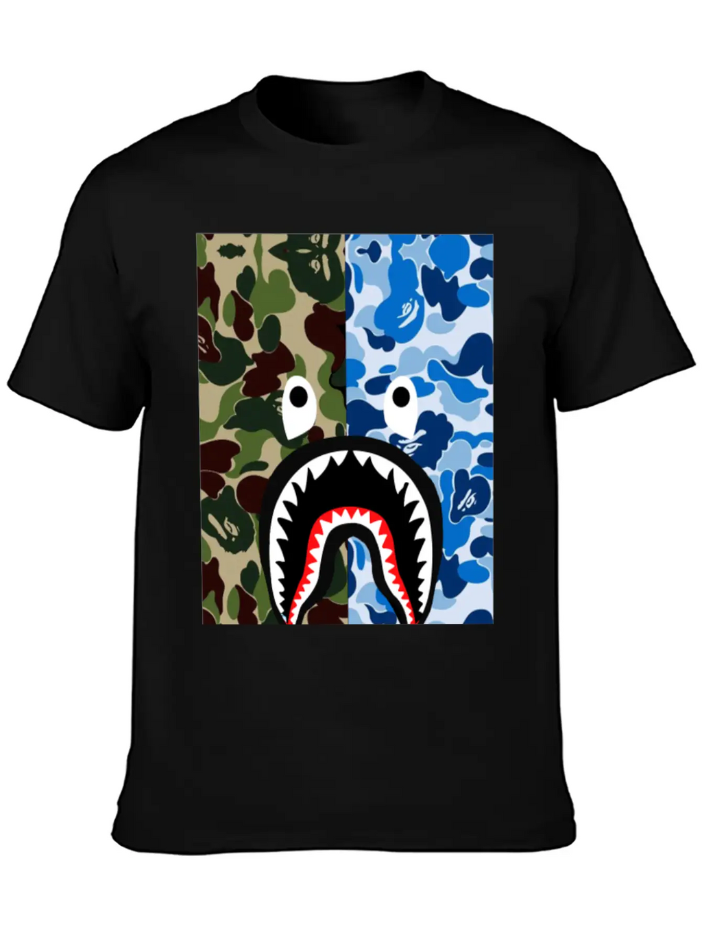 A Bathing Ape Blue Shark Stylish Everyday T-Shirt – Unisex Basic Cotton Tee