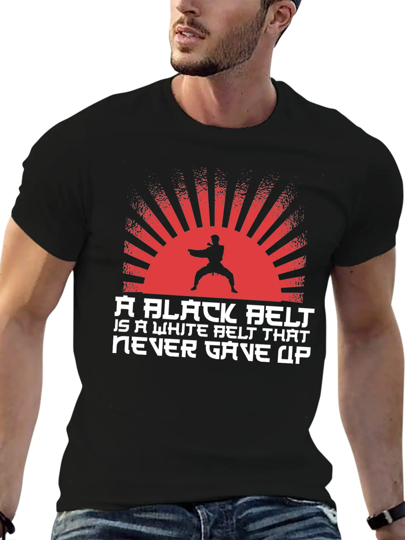 A Black Belt Is A White Belt That Never Gave Up Unisex Short Sleeve Soft Cotton T-Shirt – Casual Everyday Wear