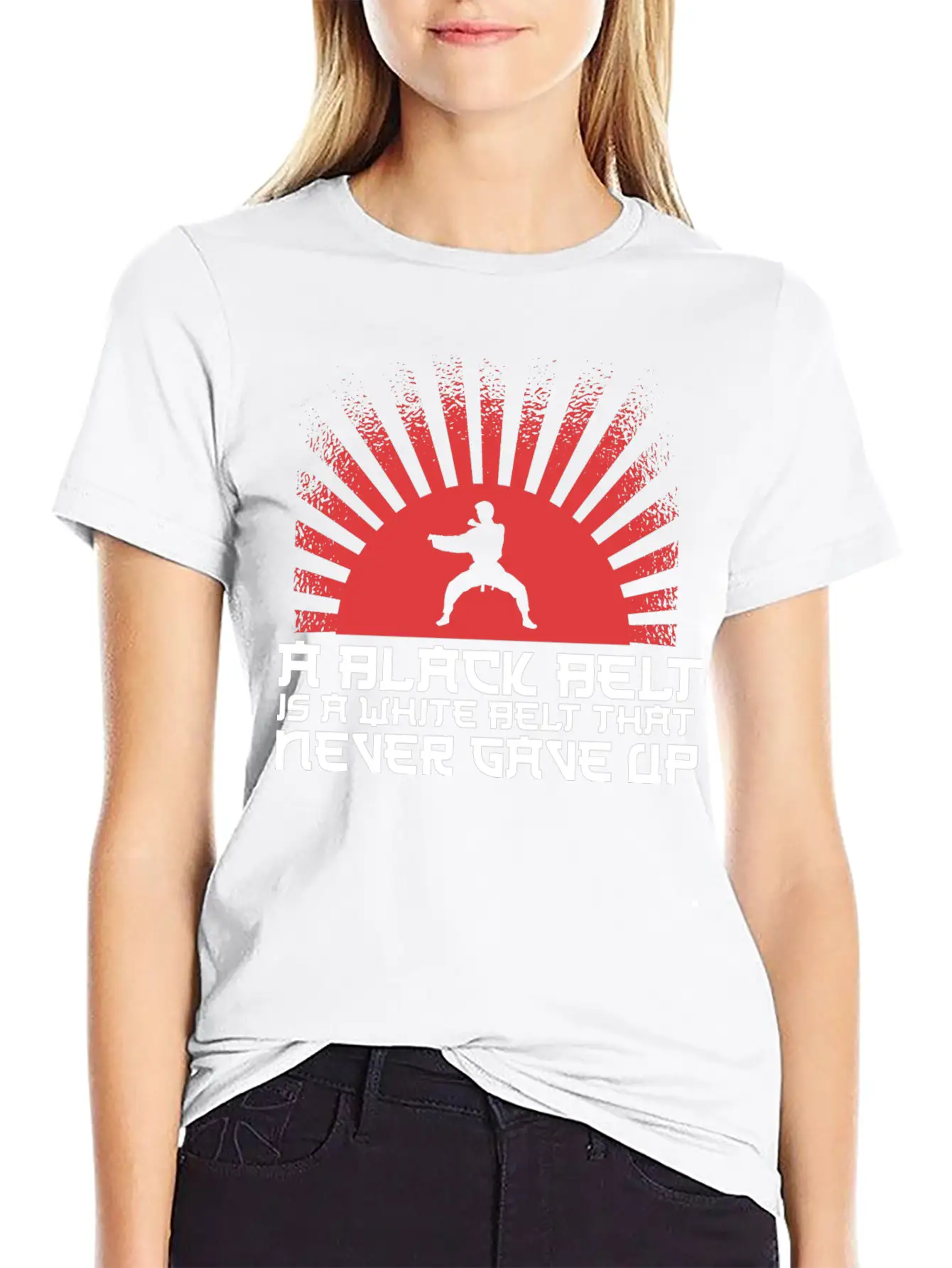 A Black Belt Is A White Belt That Never Gave Up Unisex Short Sleeve Soft Cotton T-Shirt – Casual Everyday Wear