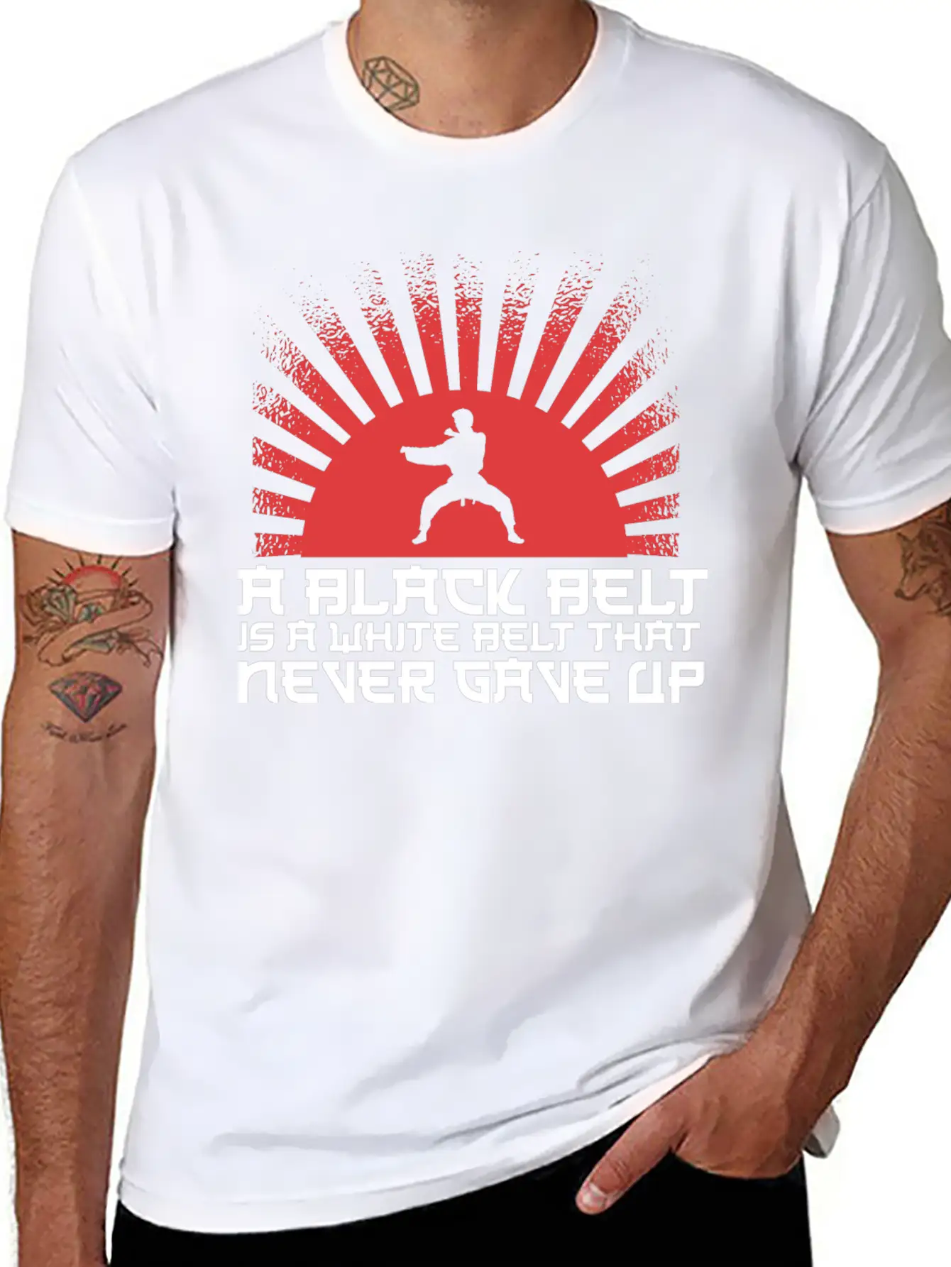 A Black Belt Is A White Belt That Never Gave Up Unisex Short Sleeve Soft Cotton T-Shirt – Casual Everyday Wear