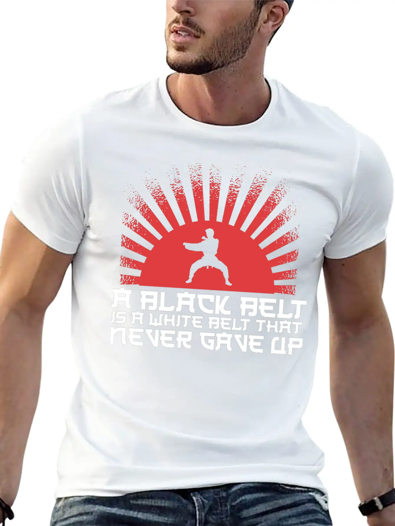 A Black Belt Is A White Belt That Never Gave Up Unisex Short Sleeve Soft Cotton T-Shirt – Casual Everyday Wear