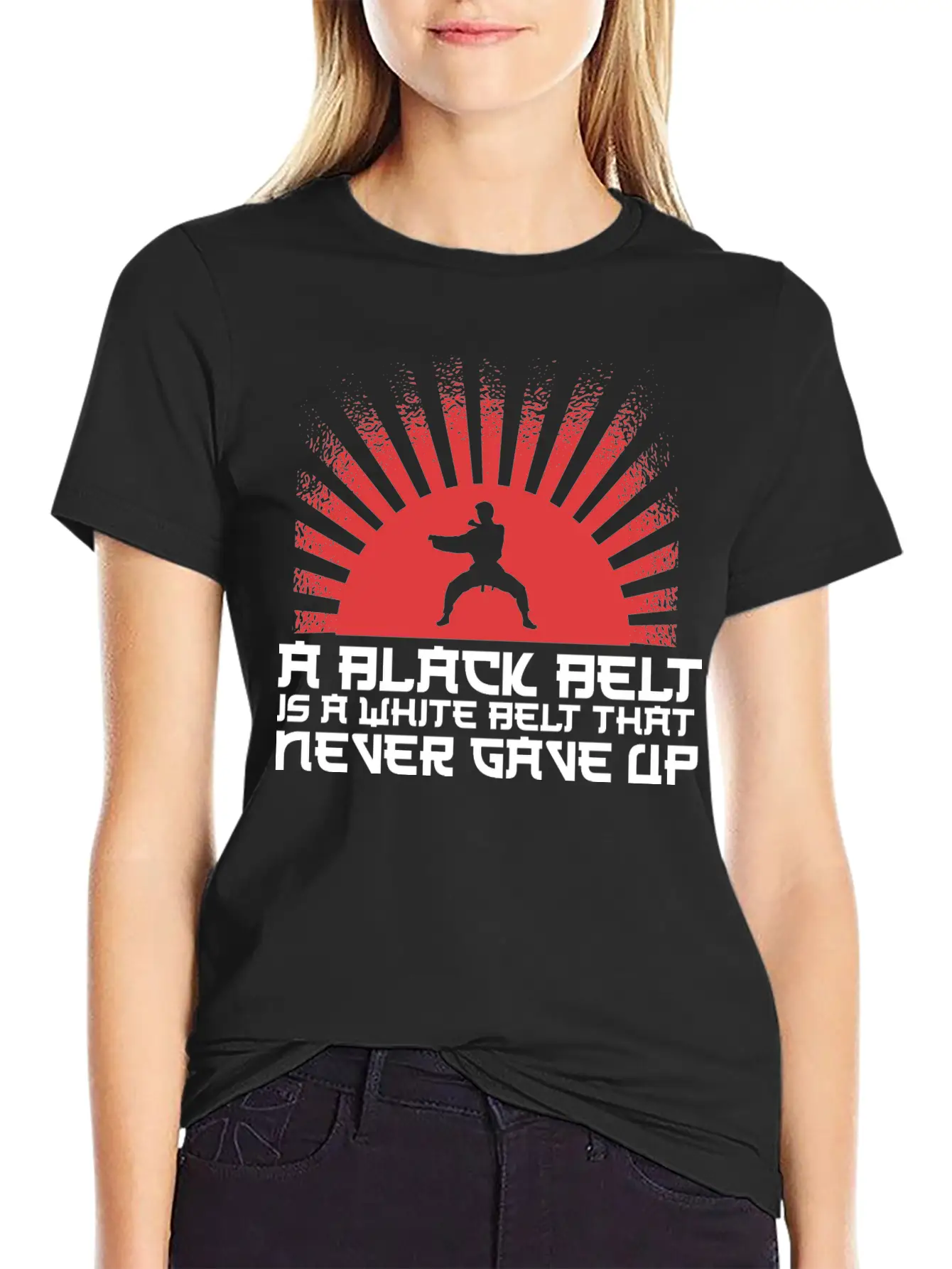 A Black Belt Is A White Belt That Never Gave Up Unisex Short Sleeve Soft Cotton T-Shirt – Casual Everyday Wear