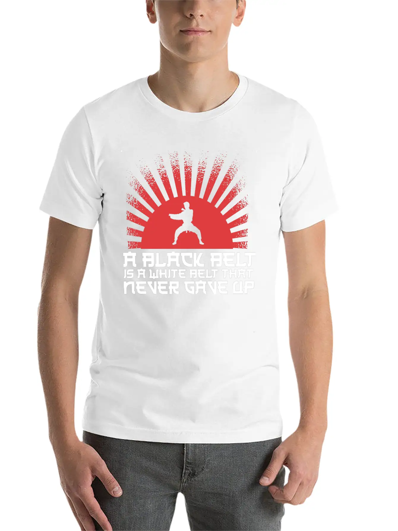 A Black Belt Is A White Belt That Never Gave Up Unisex Short Sleeve Soft Cotton T-Shirt – Casual Everyday Wear