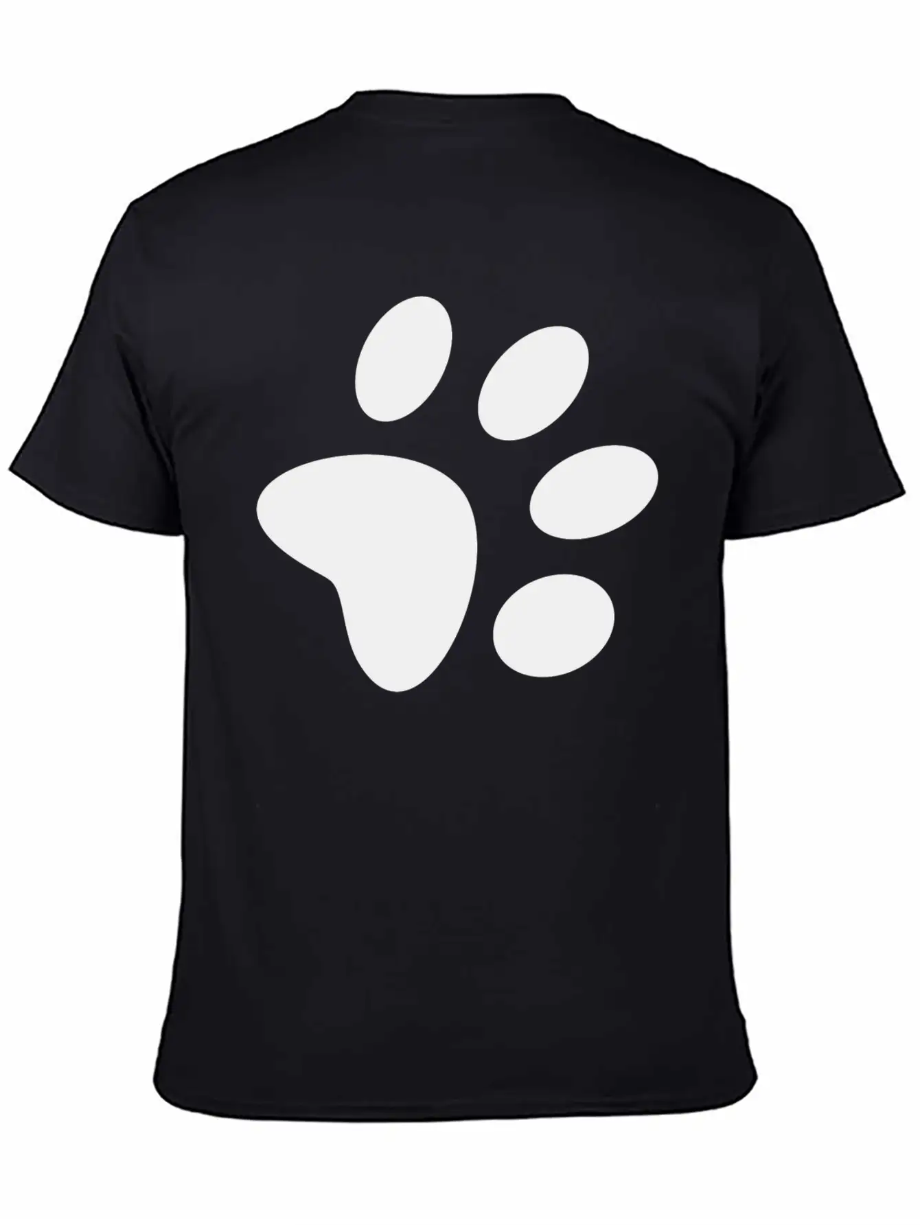 A Black Large Paw Vector Casual Graphic T-Shirt – Simple And Comfortable Daily Wear
