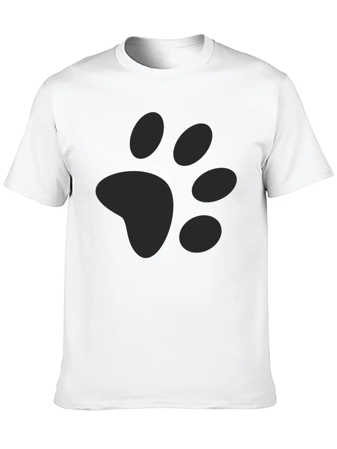 A Black Large Paw Vector Casual Graphic T-Shirt – Simple And Comfortable Daily Wear
