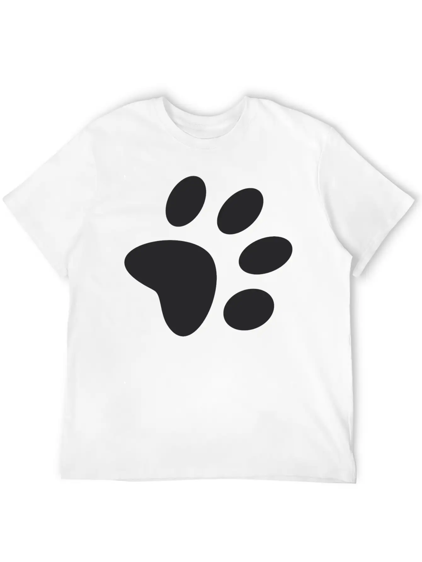 A Black Large Paw Vector Casual Graphic T-Shirt – Simple And Comfortable Daily Wear