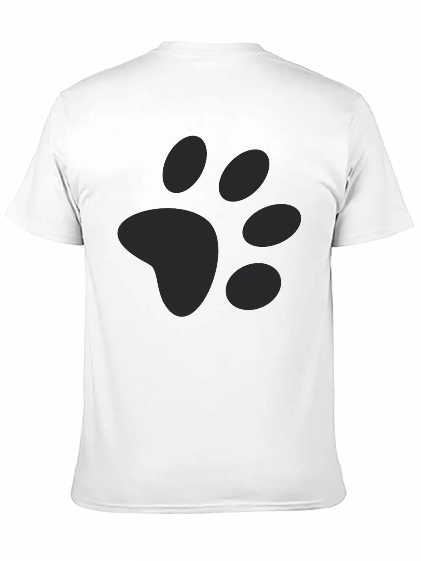 A Black Large Paw Vector Casual Graphic T-Shirt – Simple And Comfortable Daily Wear