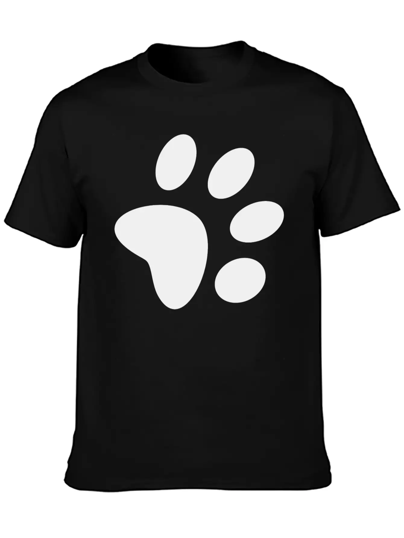 A Black Large Paw Vector Casual Graphic T-Shirt – Simple And Comfortable Daily Wear