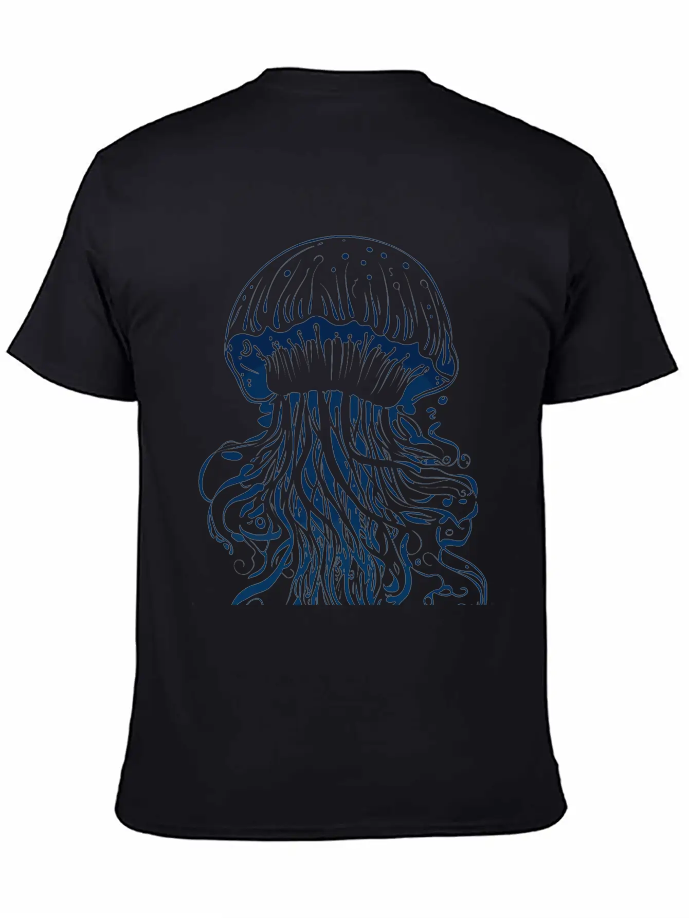 A Blue Jellyfish Ink Drawing Unisex Casual T-Shirt – Clean Design For Daily Comfort