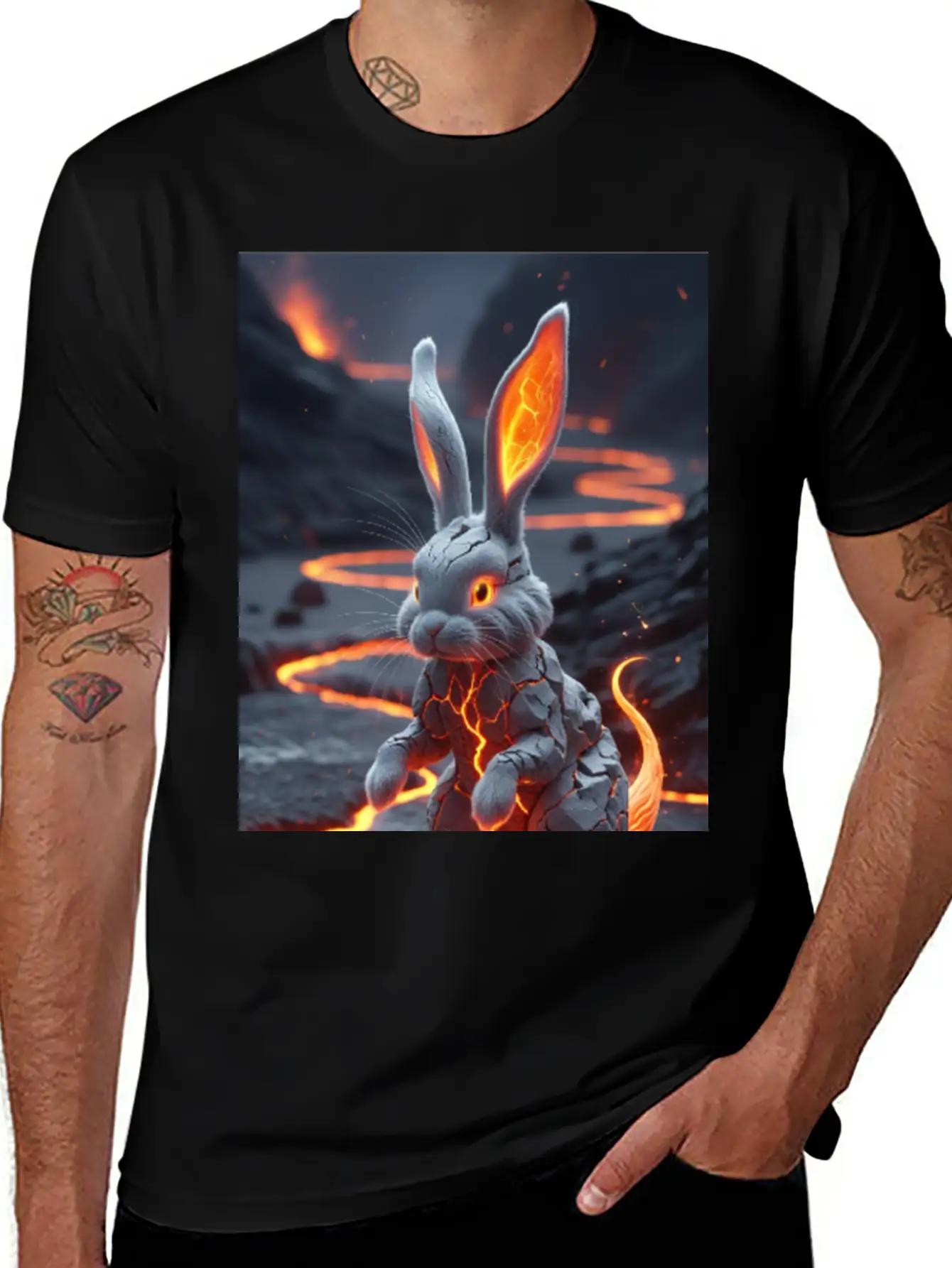 A Bunny Lava Hybrid Essential Cotton Tee For Daily Outfits – Unisex Style
