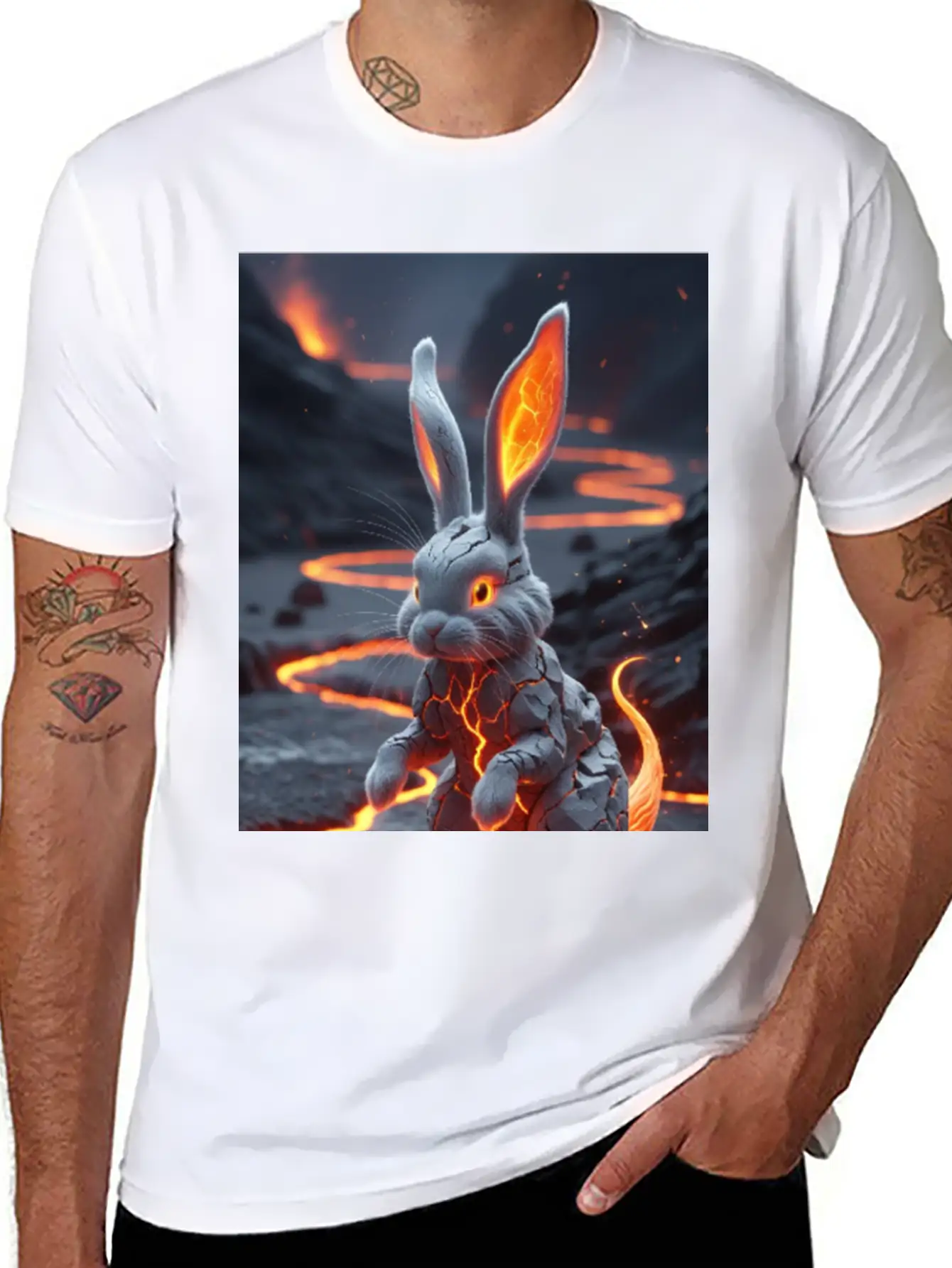A Bunny Lava Hybrid Essential Cotton Tee For Daily Outfits – Unisex Style