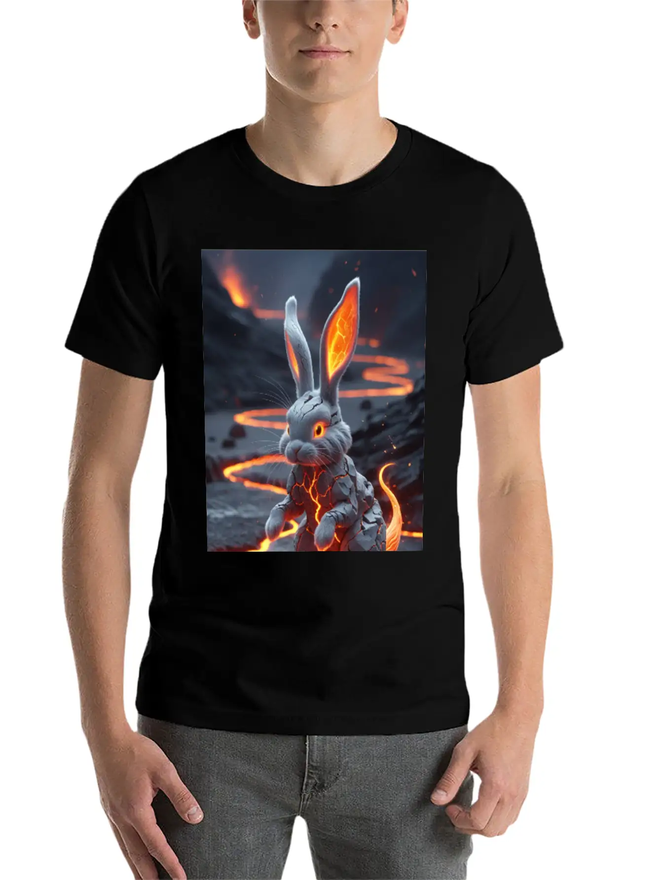 A Bunny Lava Hybrid Unisex Casual T-Shirt – Clean Design For Daily Comfort