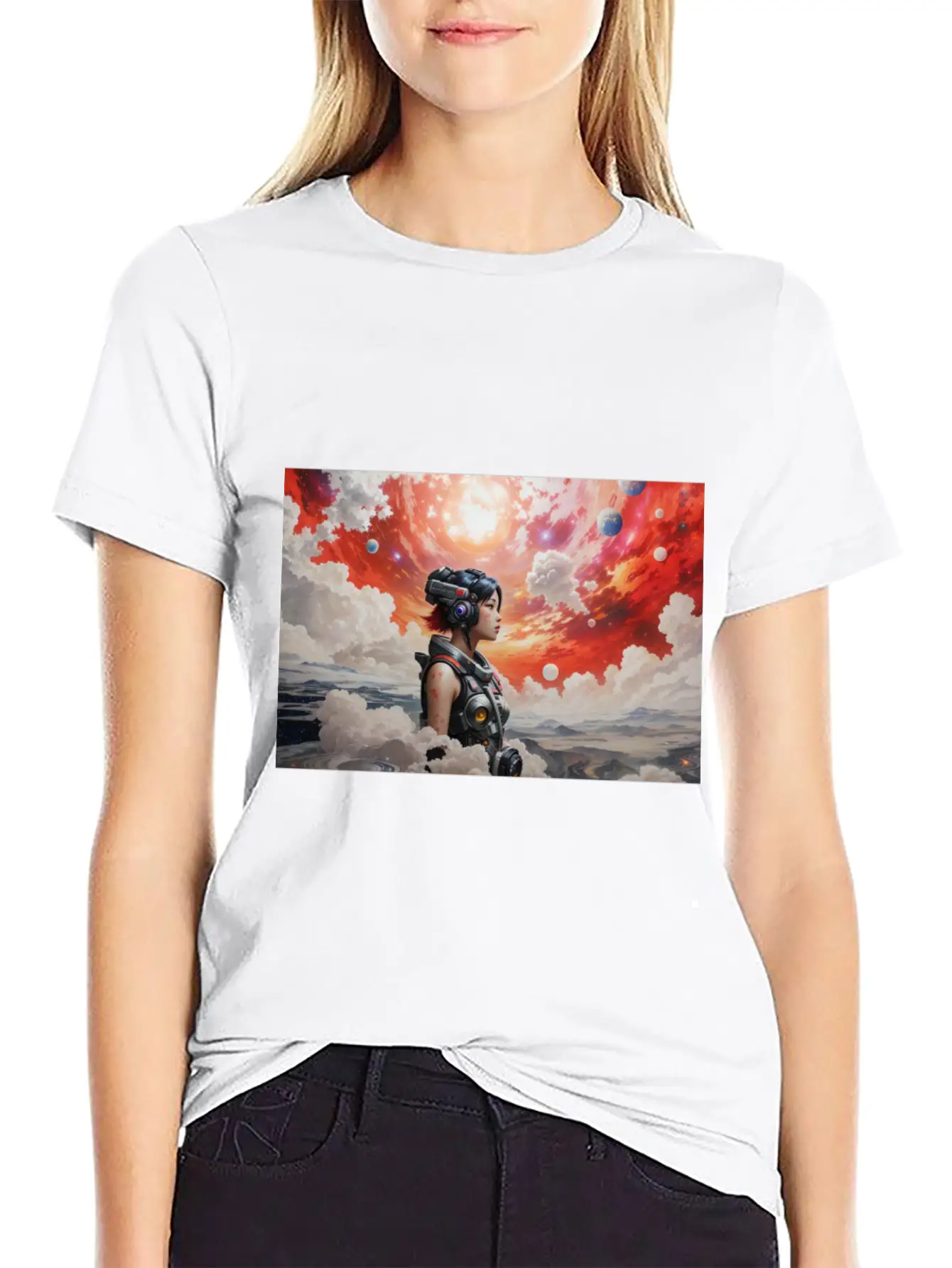 A Detailed Illustration Galaxy Cyberpunk Unisex Casual T-Shirt – Clean Design For Daily Comfort