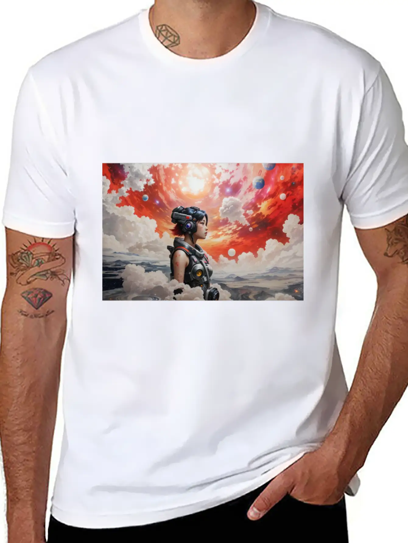 A Detailed Illustration Galaxy Cyberpunk Unisex Casual T-Shirt – Clean Design For Daily Comfort