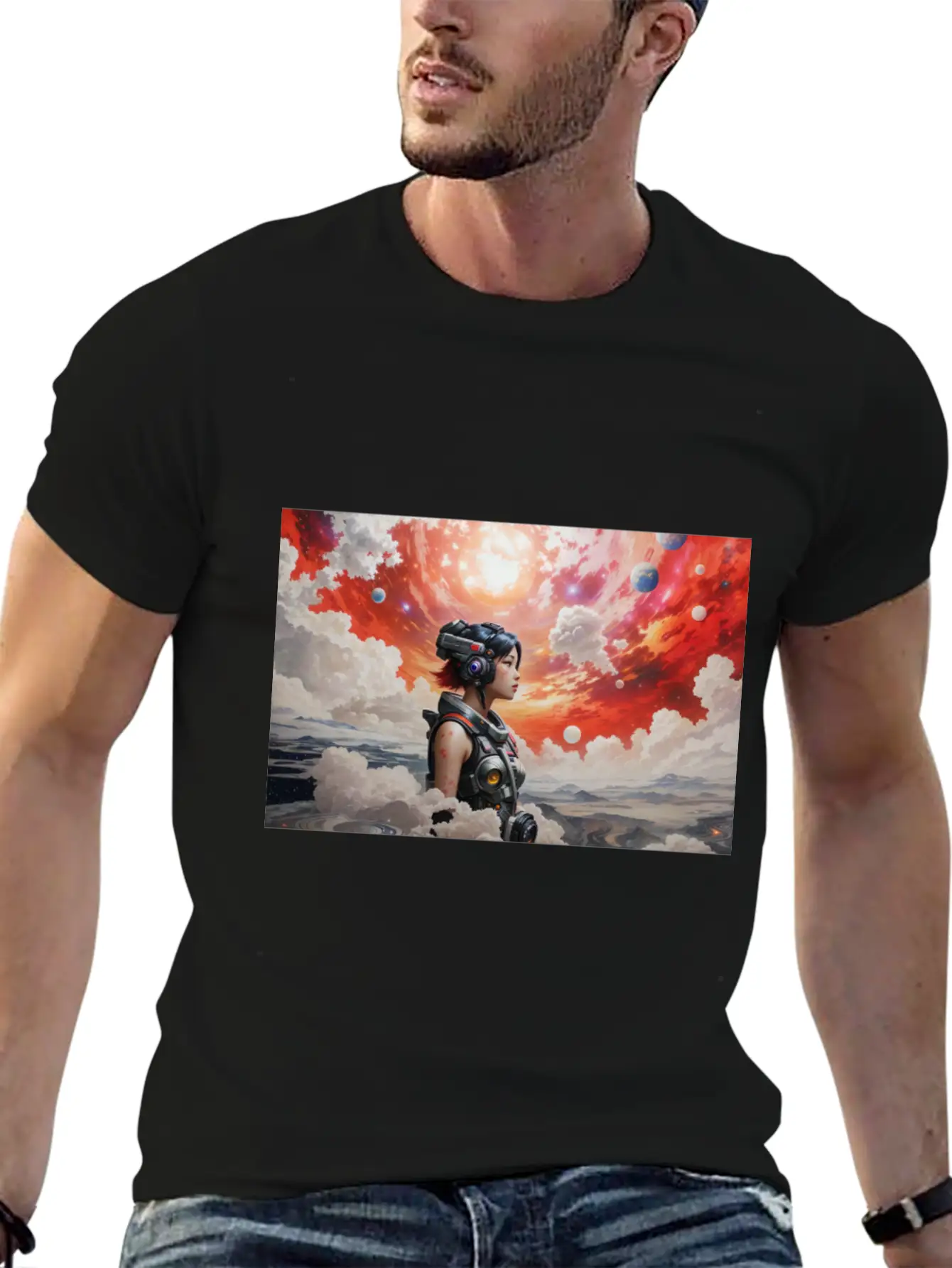 A Detailed Illustration Galaxy Cyberpunk Unisex Casual T-Shirt – Clean Design For Daily Comfort