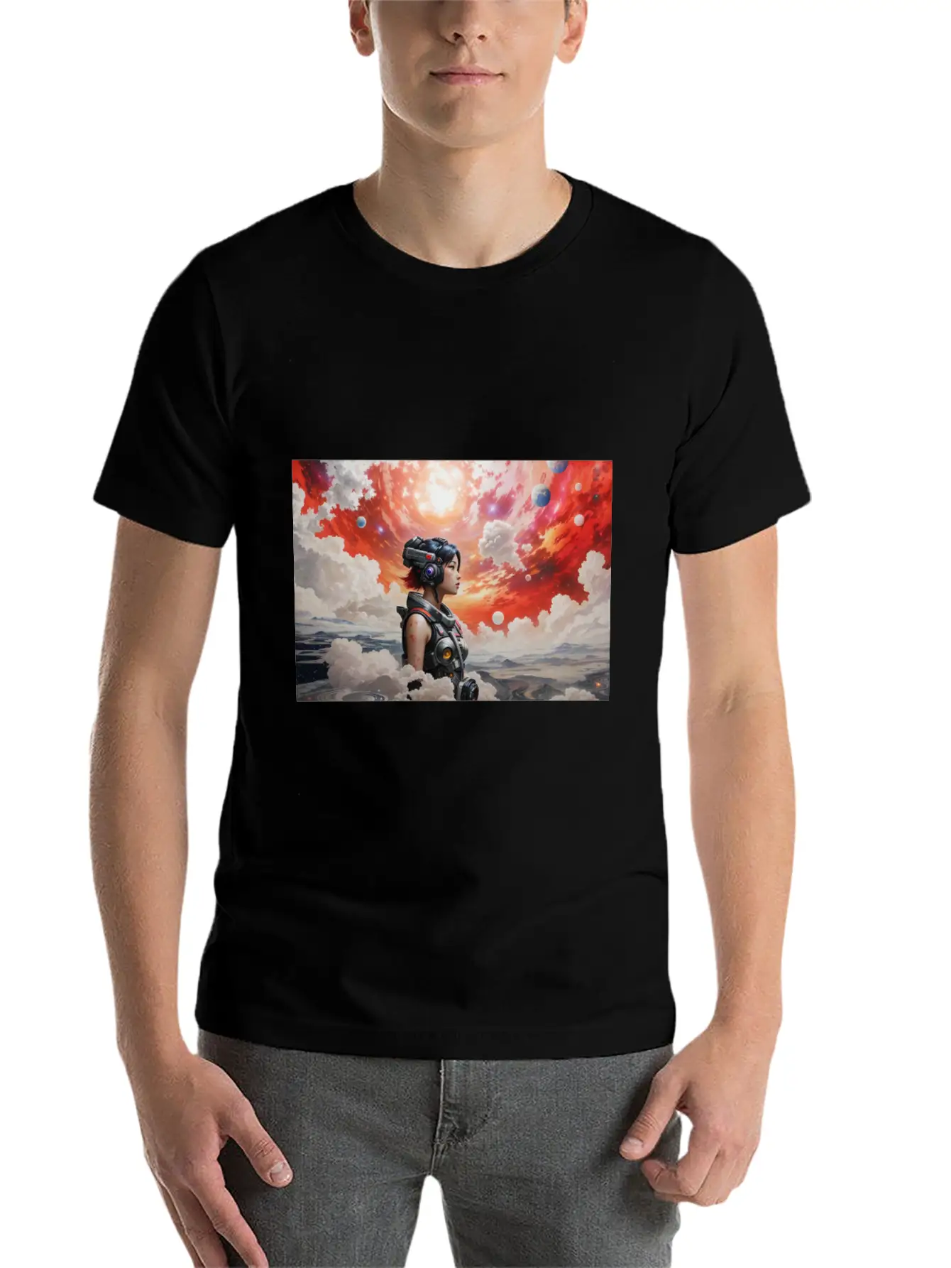 A Detailed Illustration Galaxy Cyberpunk Unisex Casual T-Shirt – Clean Design For Daily Comfort