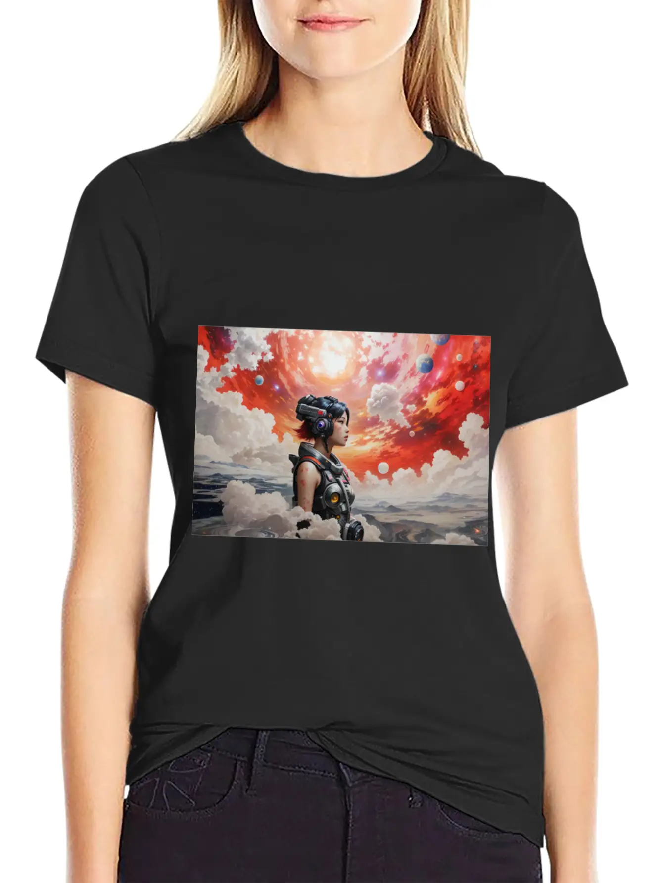 A Detailed Illustration Galaxy Cyberpunk Unisex Casual T-Shirt – Clean Design For Daily Comfort