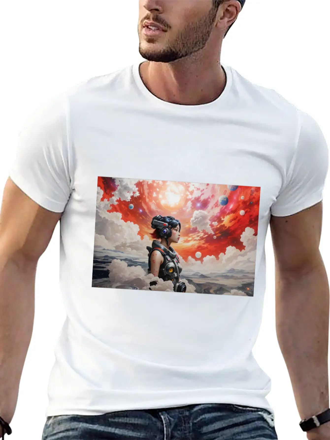 A Detailed Illustration Galaxy Cyberpunk Unisex Casual T-Shirt – Clean Design For Daily Comfort