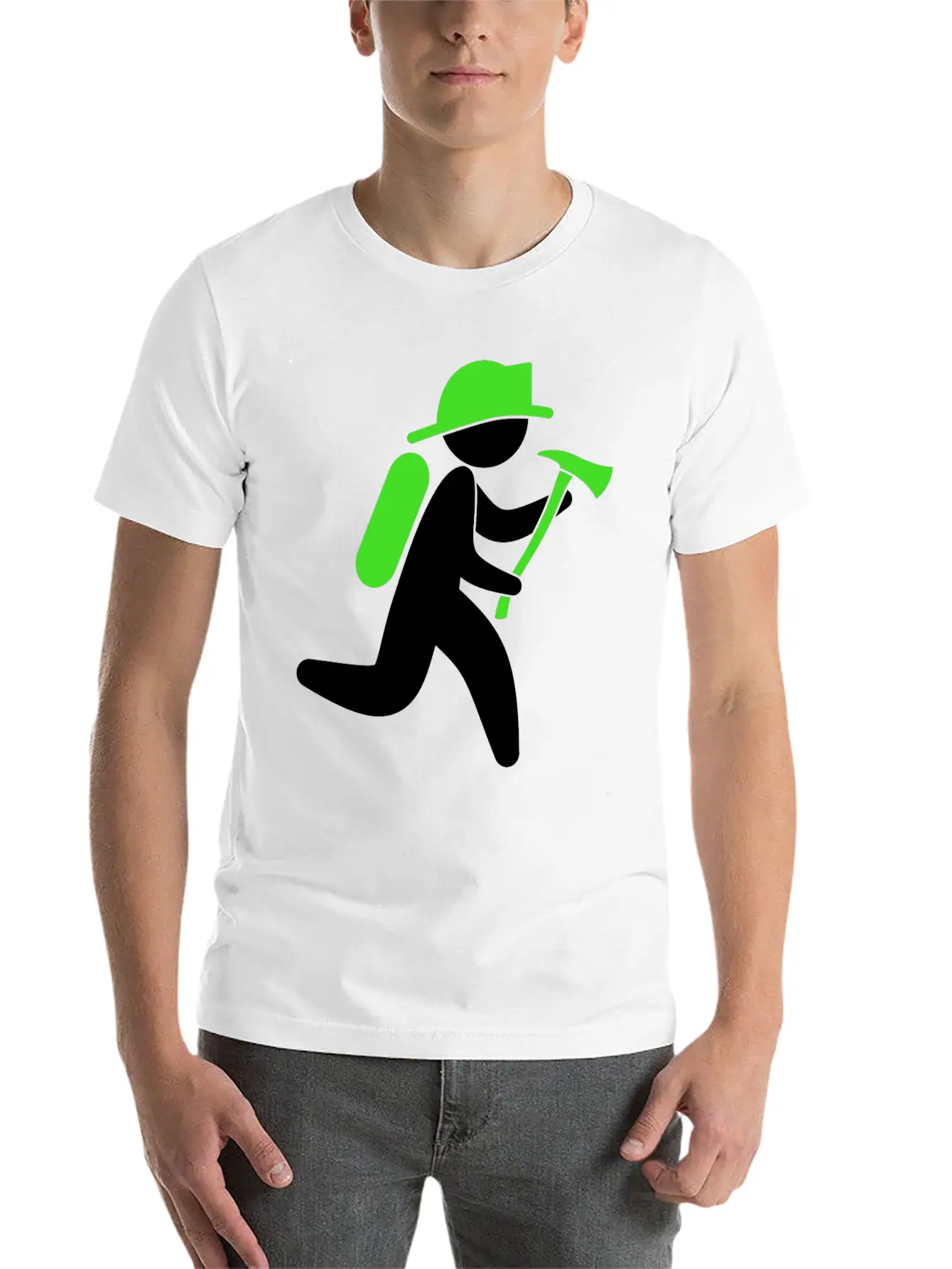 A Fireman With An Ax Casual Graphic T-Shirt – Simple And Comfortable Daily Wear