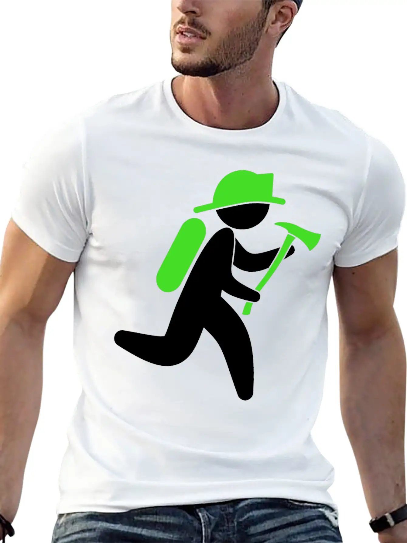 A Fireman With An Ax Casual Graphic T-Shirt – Simple And Comfortable Daily Wear