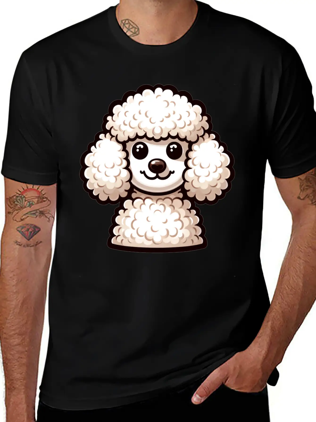 A Fluffy Poodle In Full Bloom Looking Soft Unisex Short Sleeve Soft Cotton T-Shirt – Casual Everyday Wear