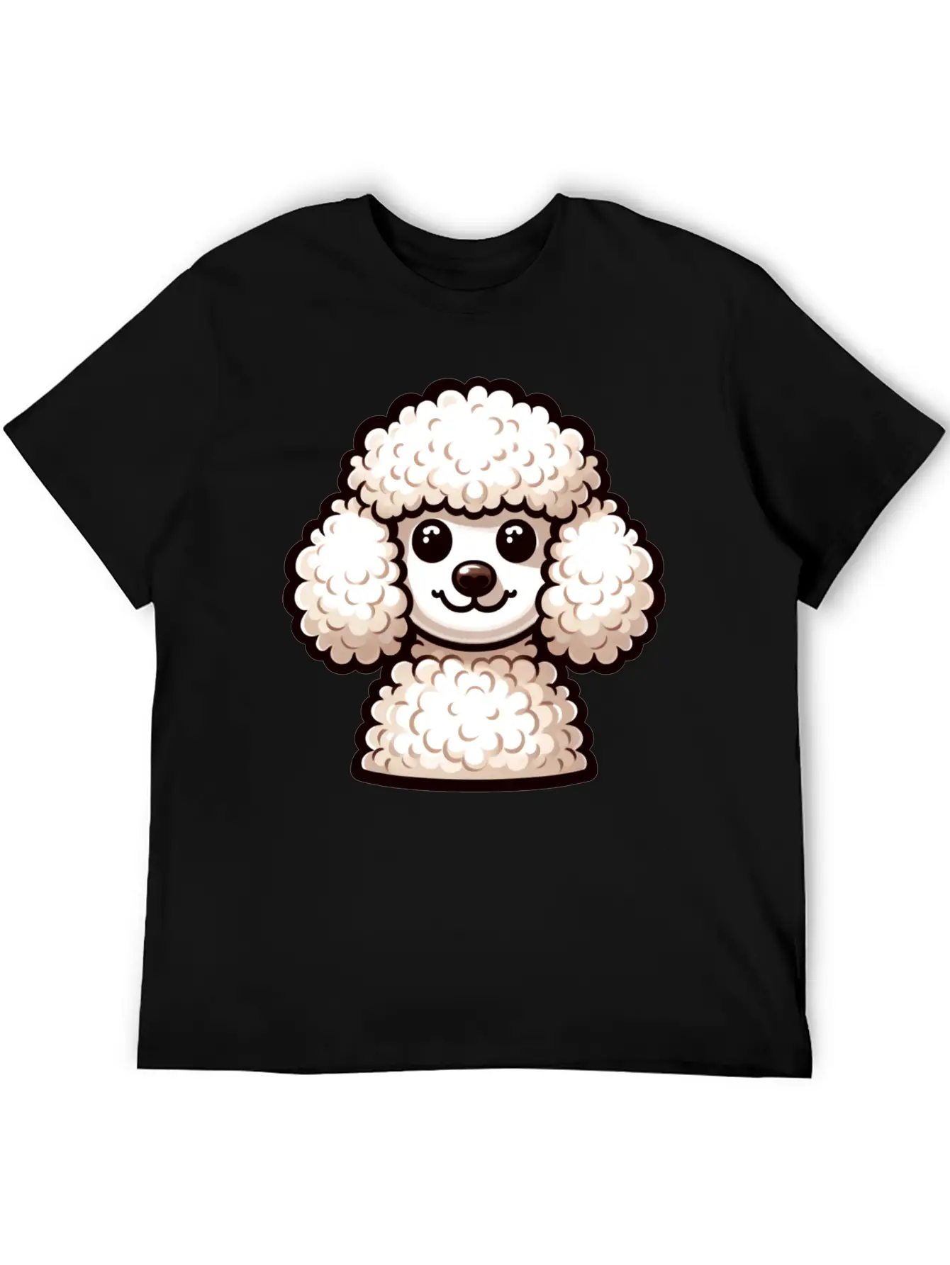 A Fluffy Poodle In Full Bloom Looking Soft Unisex Short Sleeve Soft Cotton T-Shirt – Casual Everyday Wear