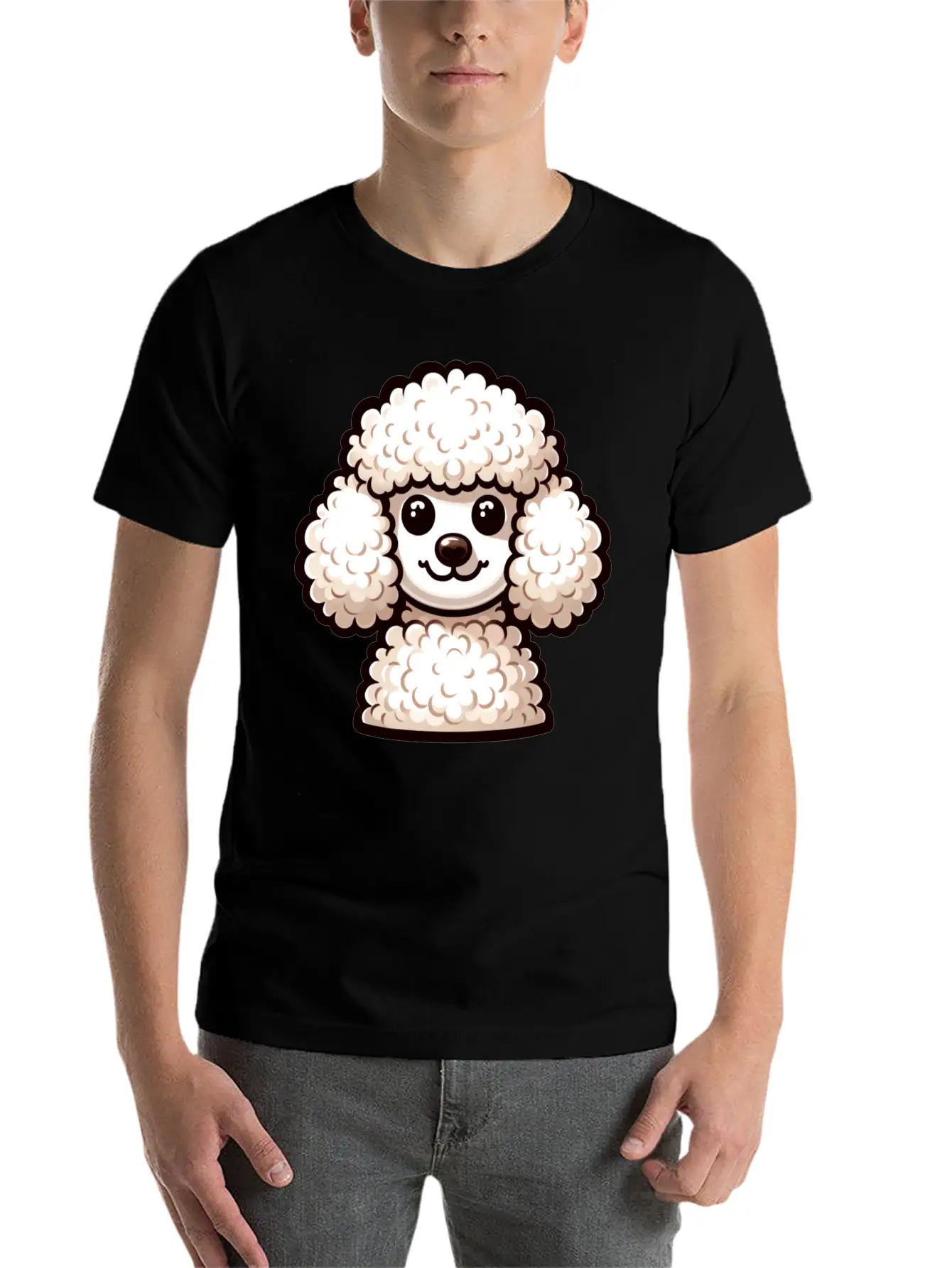 A Fluffy Poodle In Full Bloom Looking Soft Unisex Short Sleeve Soft Cotton T-Shirt – Casual Everyday Wear
