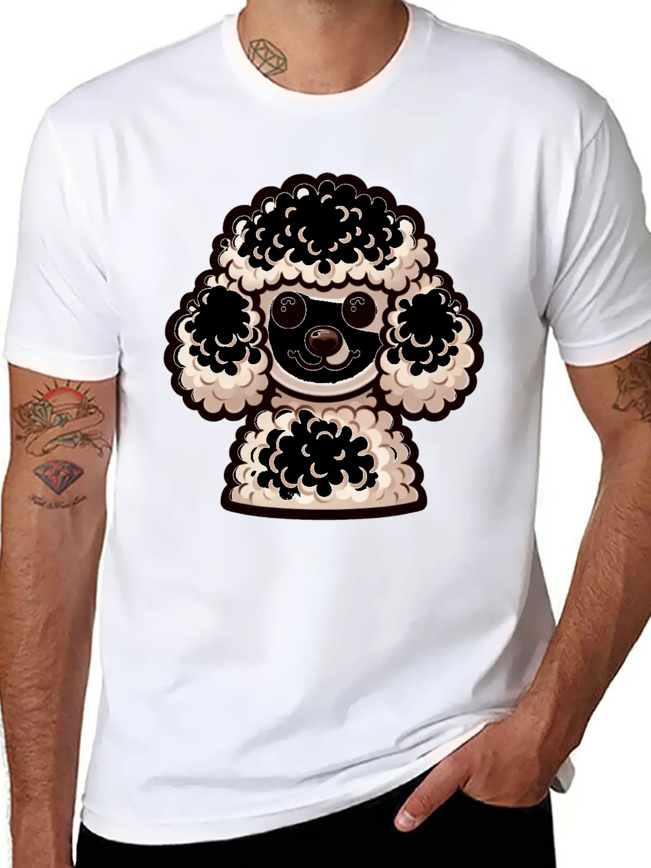 A Fluffy Poodle In Full Bloom Looking Soft Unisex Short Sleeve Soft Cotton T-Shirt – Casual Everyday Wear
