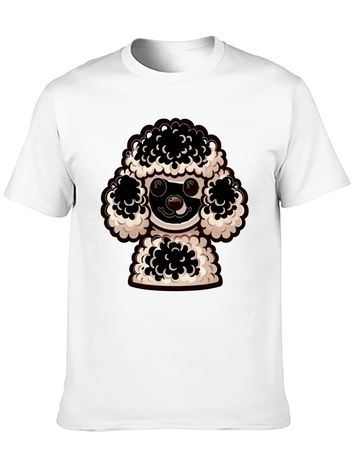 A Fluffy Poodle In Full Bloom Looking Soft Unisex Short Sleeve Soft Cotton T-Shirt – Casual Everyday Wear