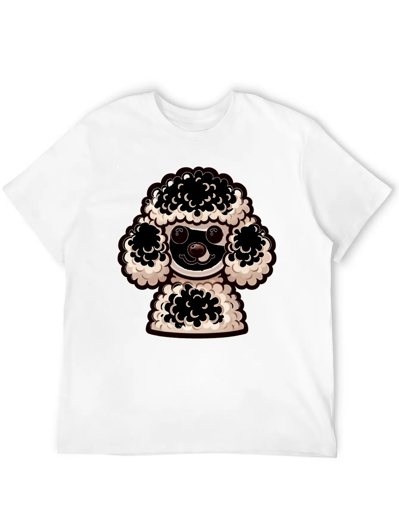 A Fluffy Poodle In Full Bloom Looking Soft Unisex Short Sleeve Soft Cotton T-Shirt – Casual Everyday Wear