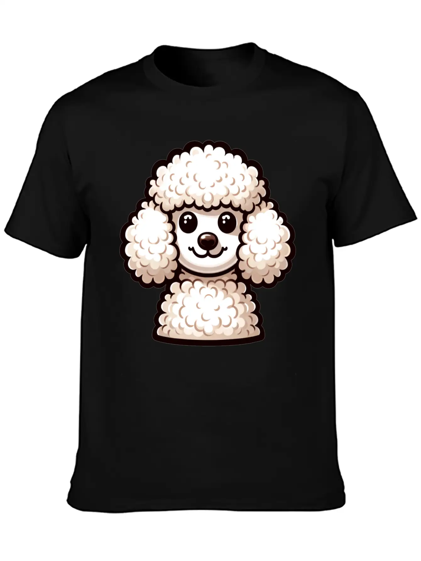 A Fluffy Poodle In Full Bloom Looking Soft Unisex Short Sleeve Soft Cotton T-Shirt – Casual Everyday Wear