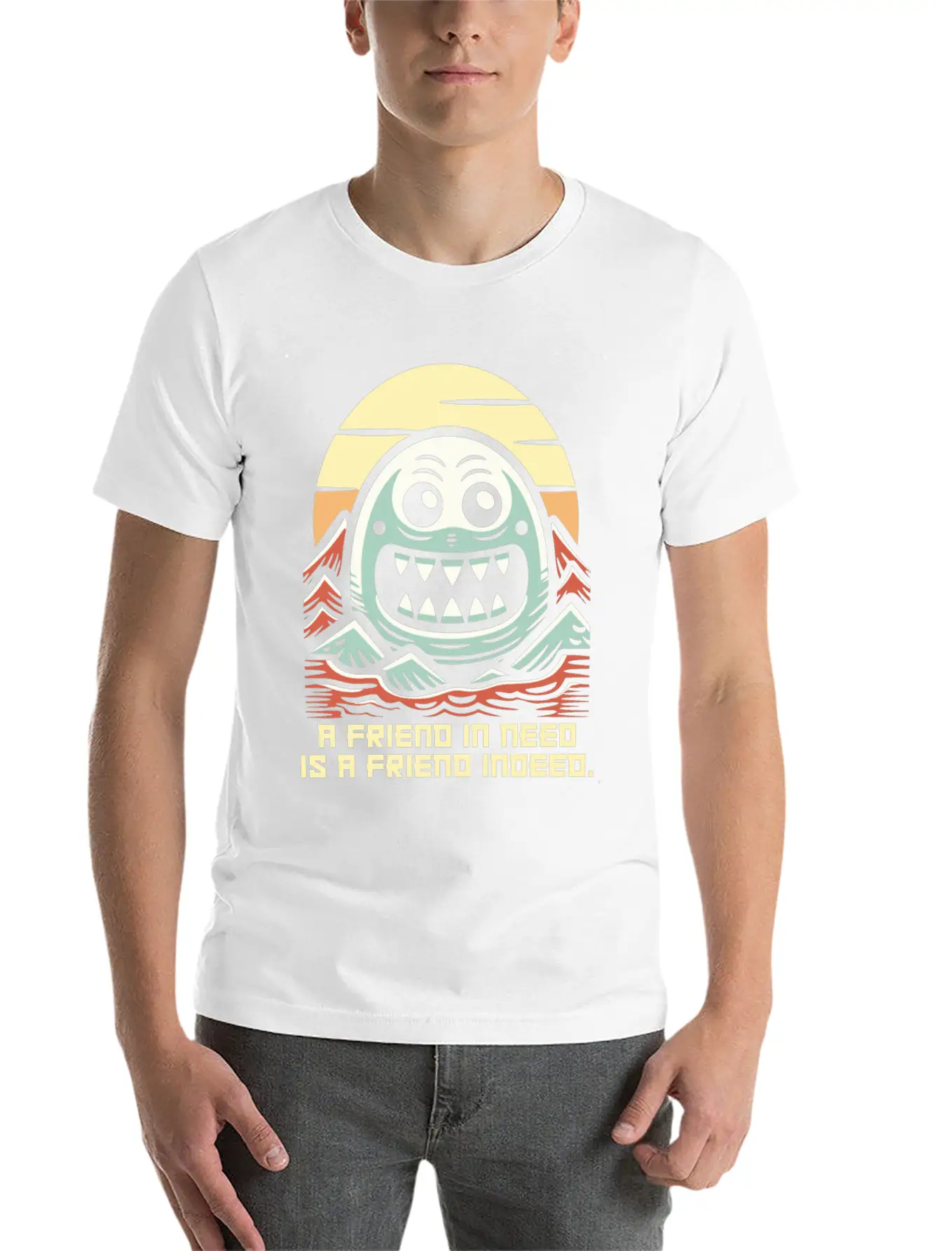 A Friend In Need Is A Friend Indeed Unisex Casual T-Shirt – Clean Design For Daily Comfort