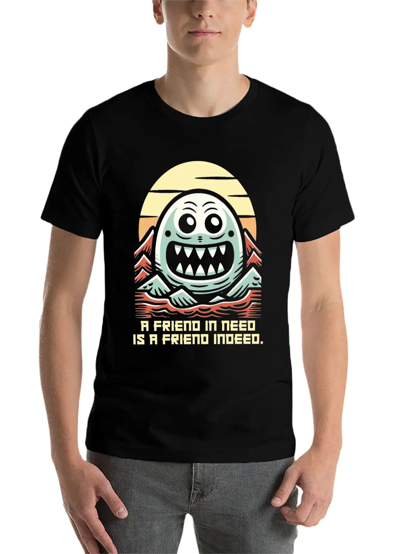 A Friend In Need Is A Friend Indeed Unisex Casual T-Shirt – Clean Design For Daily Comfort