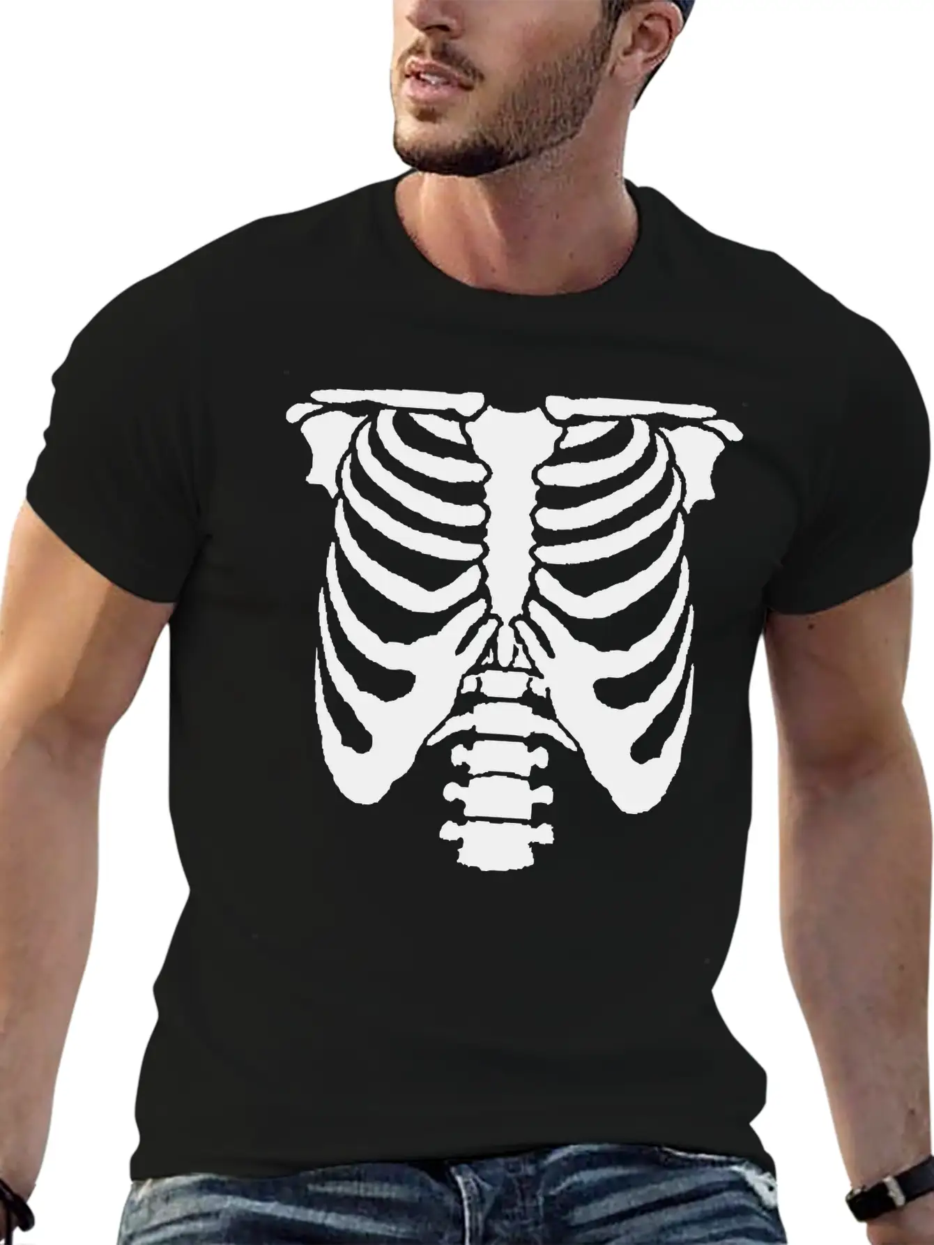 A Human Rib Cage Great For Halloween Events And Unisex Casual T-Shirt – Clean Design For Daily Comfort