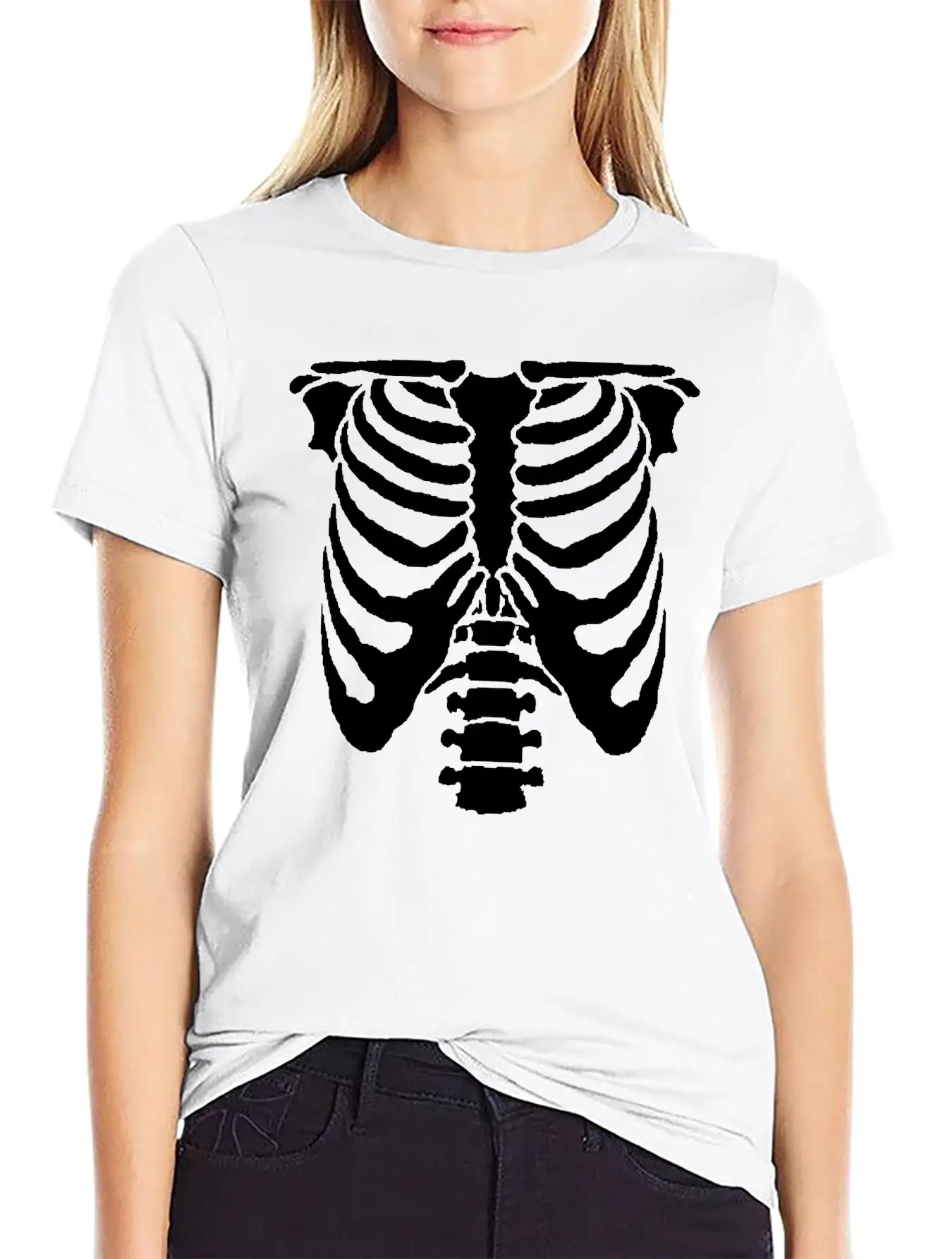 A Human Rib Cage Great For Halloween Events And Unisex Casual T-Shirt – Clean Design For Daily Comfort