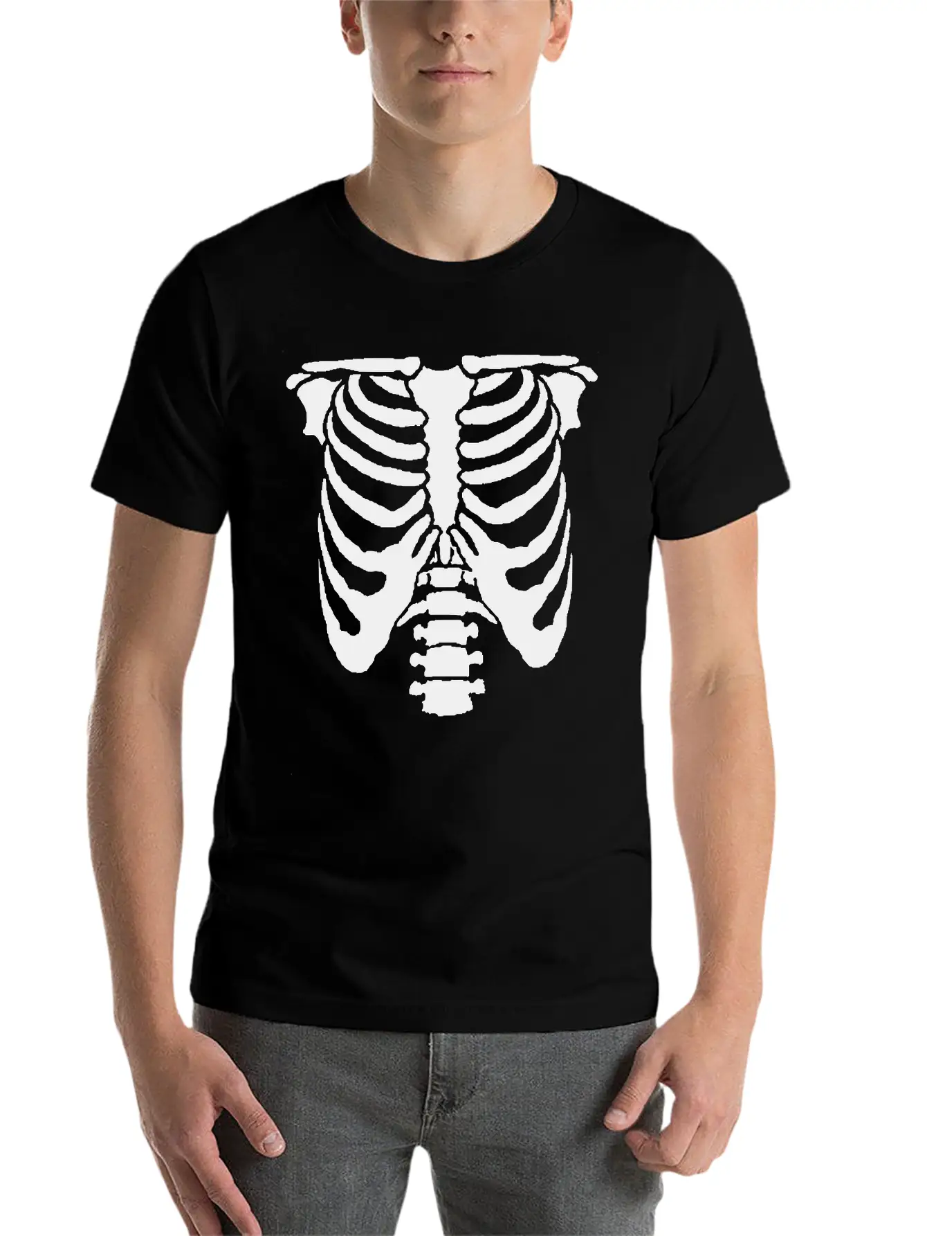 A Human Rib Cage Great For Halloween Events And Unisex Casual T-Shirt – Clean Design For Daily Comfort