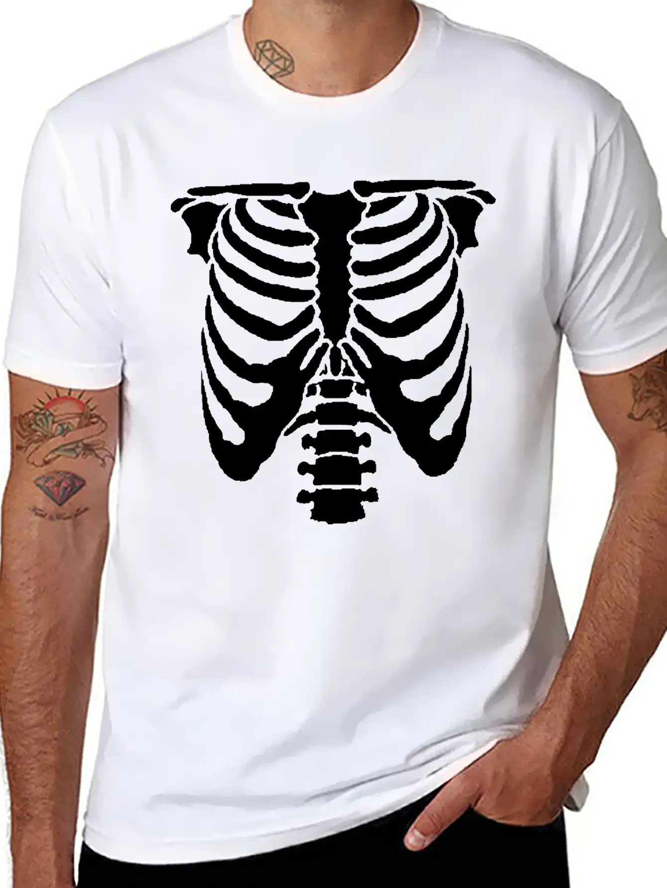 A Human Rib Cage Great For Halloween Events And Unisex Casual T-Shirt – Clean Design For Daily Comfort