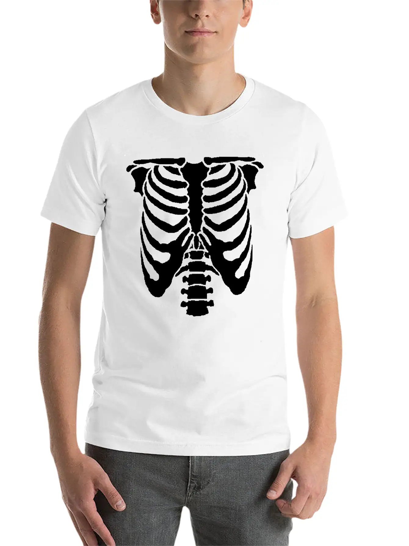 A Human Rib Cage Great For Halloween Events And Unisex Casual T-Shirt – Clean Design For Daily Comfort