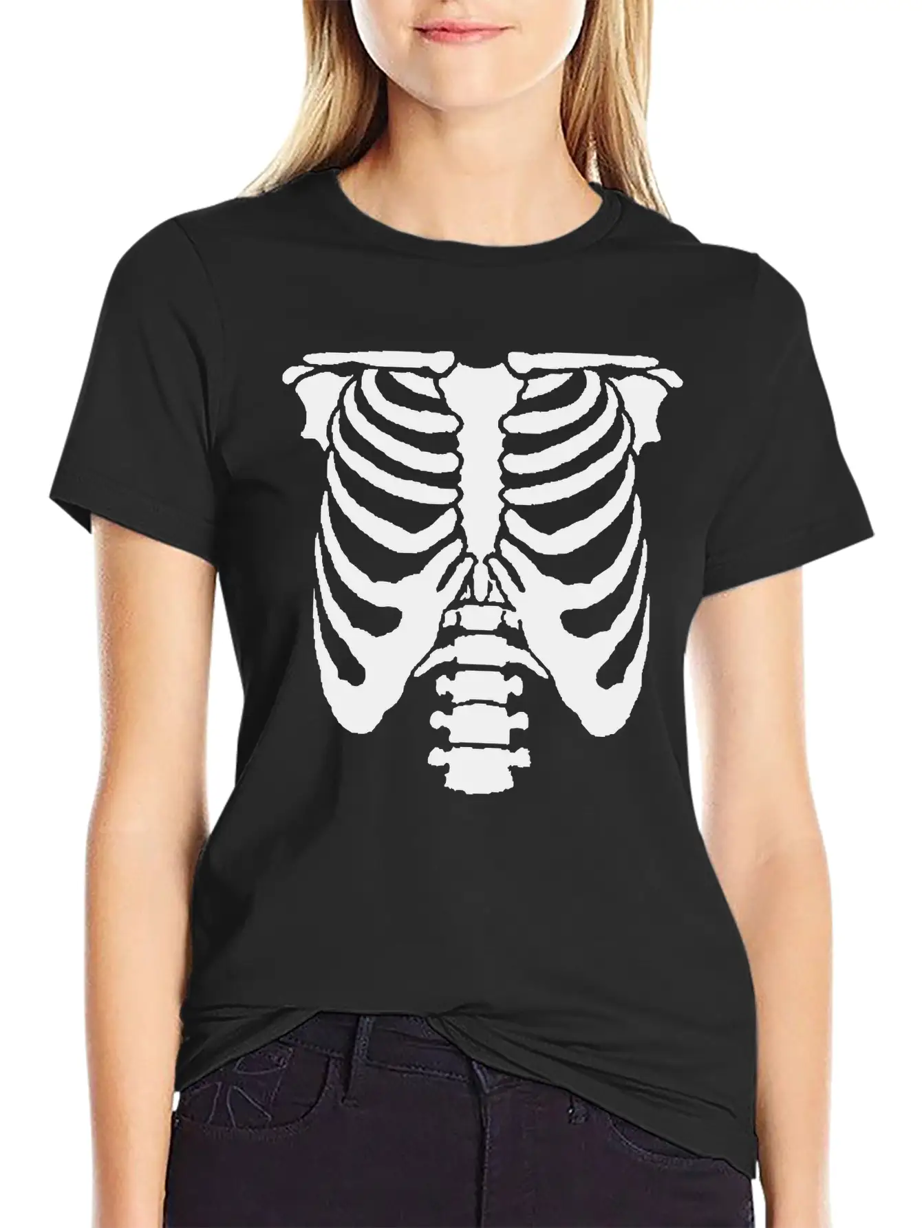 A Human Rib Cage Great For Halloween Events And Unisex Casual T-Shirt – Clean Design For Daily Comfort