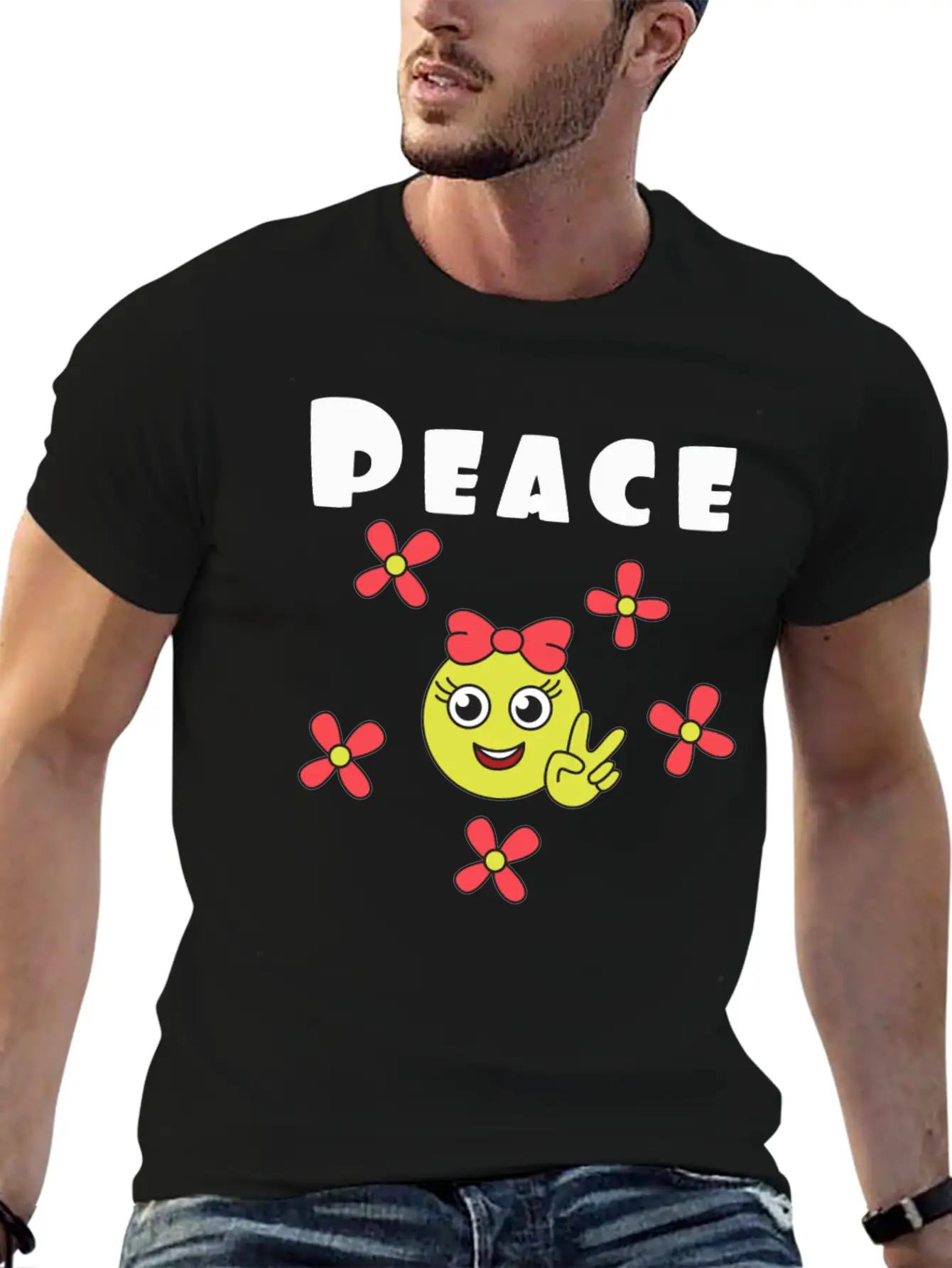 A Humble And A Peaceful Girl Tshirt Design Unisex Short Sleeve Soft Cotton T-Shirt – Casual Everyday Wear