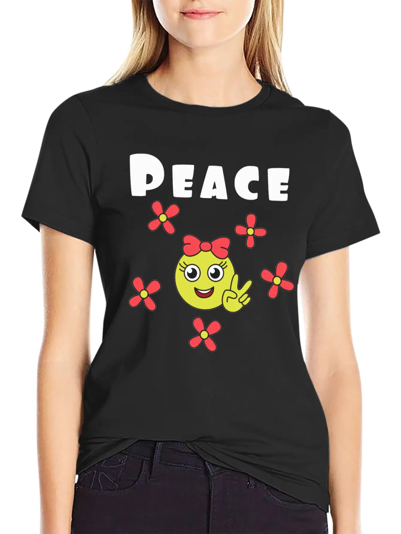 A Humble And A Peaceful Girl Tshirt Design Unisex Short Sleeve Soft Cotton T-Shirt – Casual Everyday Wear