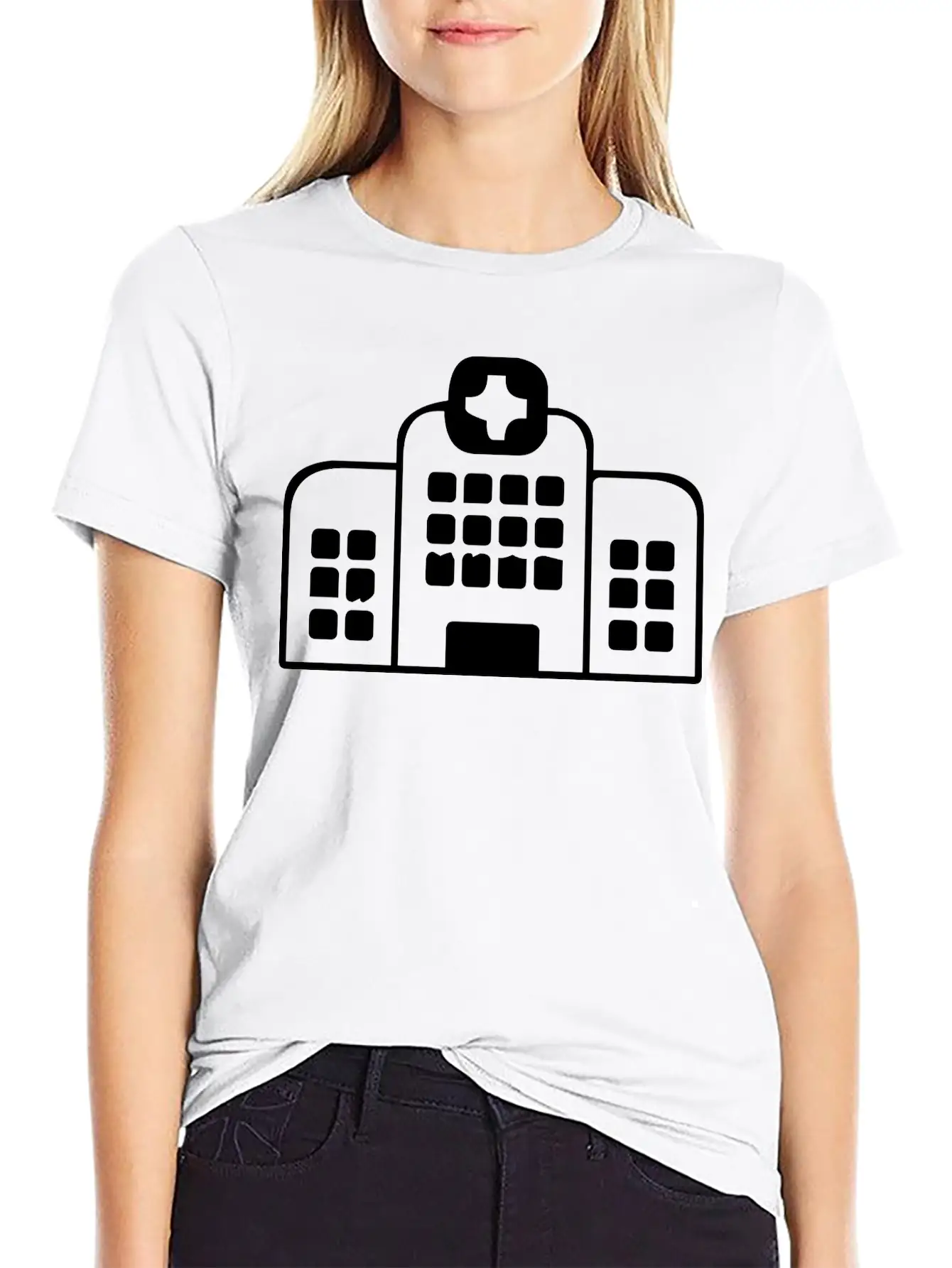 A Large Hospital Building Essential Cotton Tee For Daily Outfits – Unisex Style