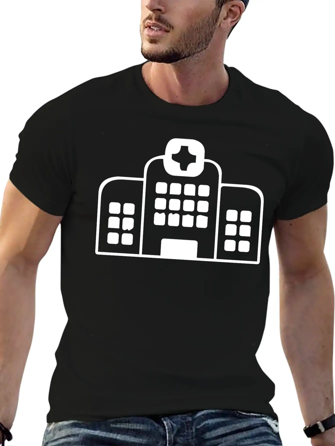 A Large Hospital Building Essential Cotton Tee For Daily Outfits – Unisex Style